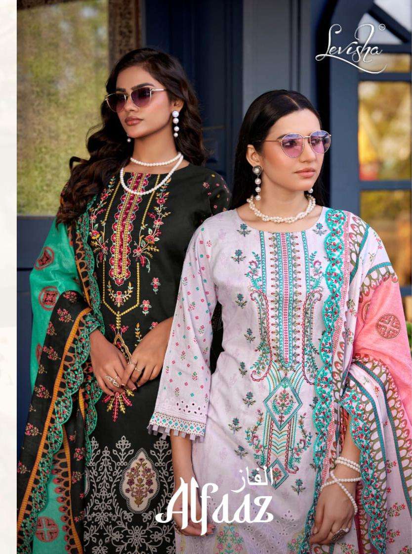 LEVISHA ALFAAZ LAWN COTTON DIGITAL PAKISTANI STYLE PRINT WITH WORK SUIT