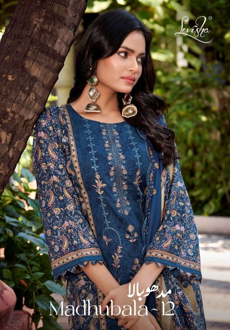 LEVISHA MADHUBALA VOL 12 LAWN COTTON DIGITAL PRIqdNT WITH FANCY WORK SUIT