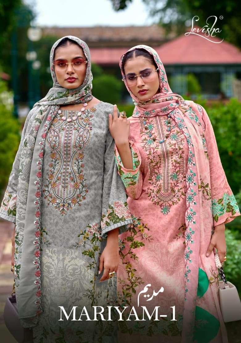 LEVISHA MARIYAM VOL 1 LAWN COTTON DIGITAL PAKISTANI STYLE PRINT WITH WORK SUIT