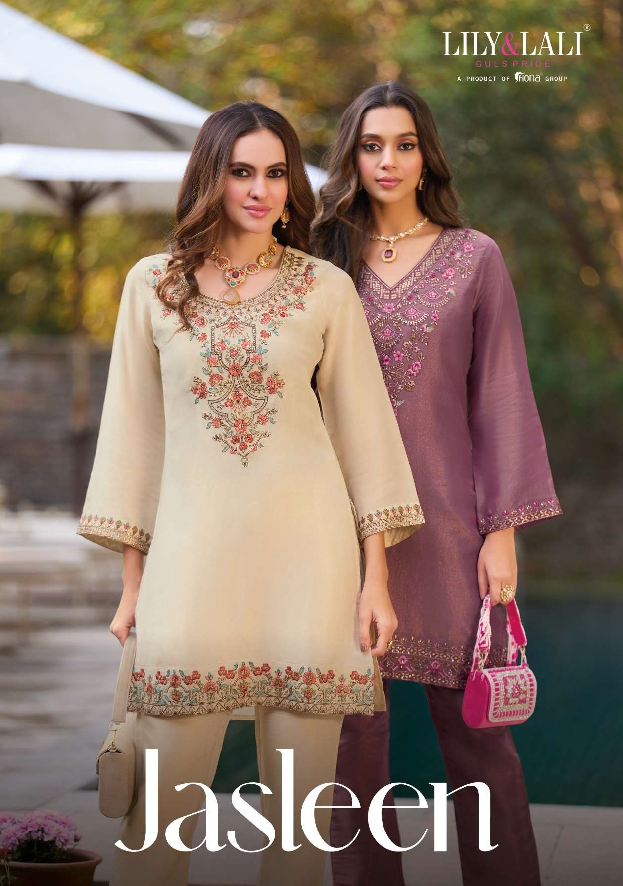 LILY AND LALI JASLEEN VISCOSE SILK BEAUTIFUL DESIGNER LOOK LADIES KURTI WITH BOTTOM PAIR 