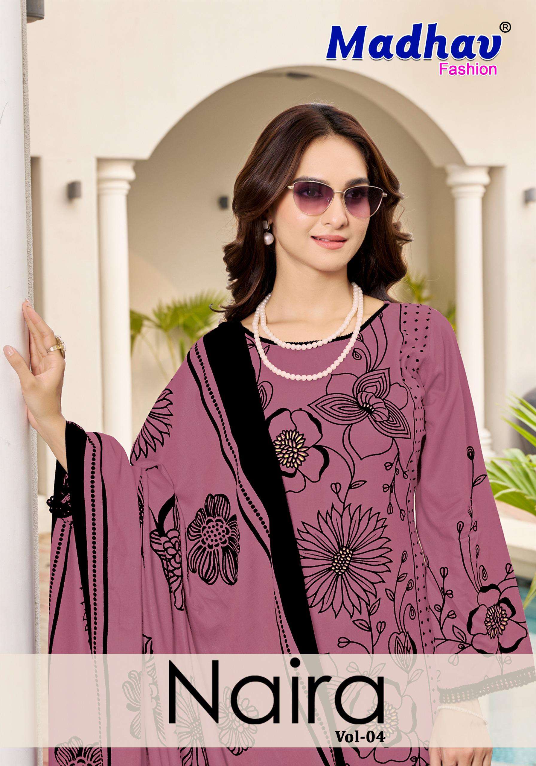 MADHAV FASHION NAIRA VOL 4 RAYON PRINTED LADIES SUIT	