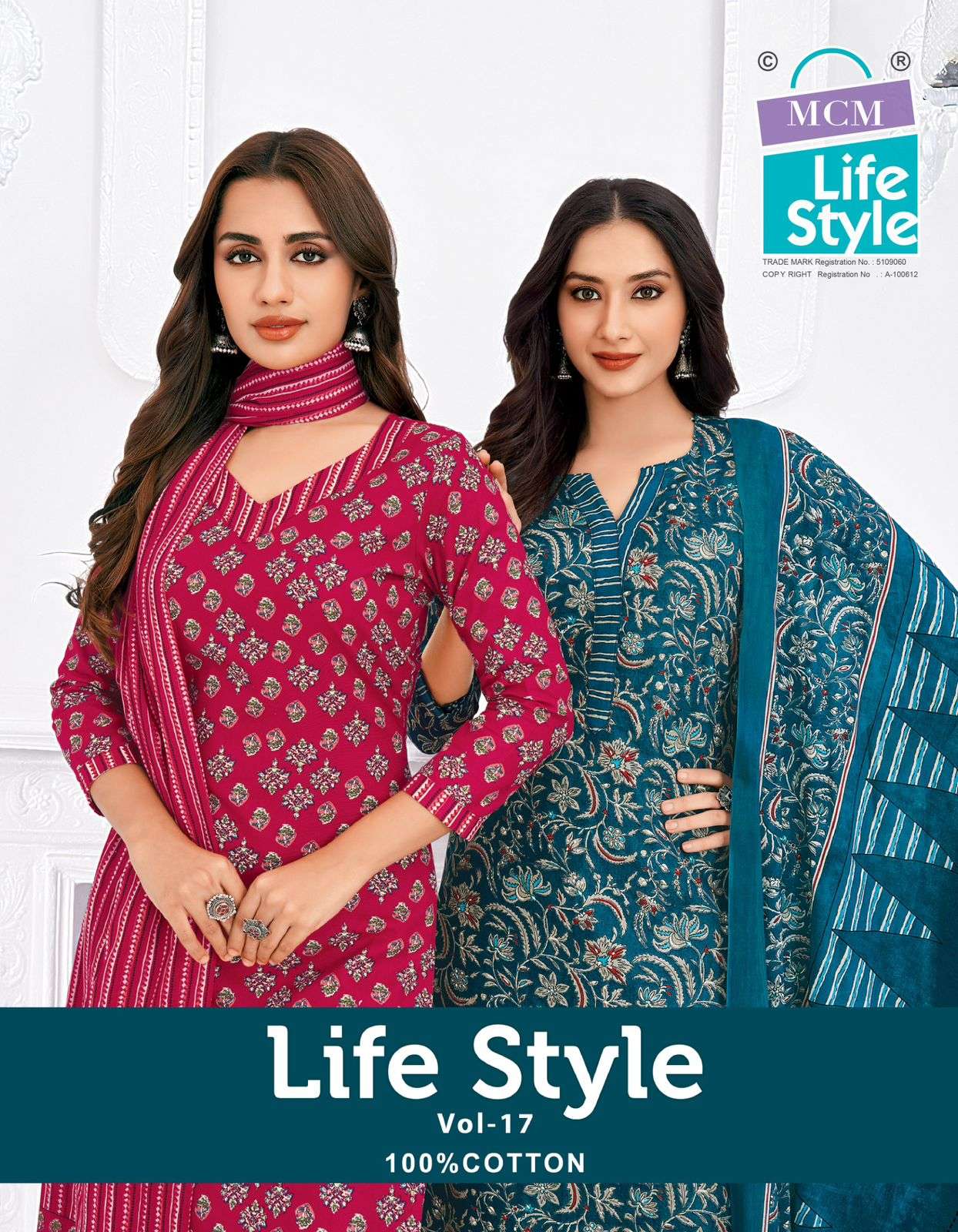 MCM LIFESTYLE VOL 17 COTTON PRINT KURTI WITH PANT AND DUPPATTA SET 