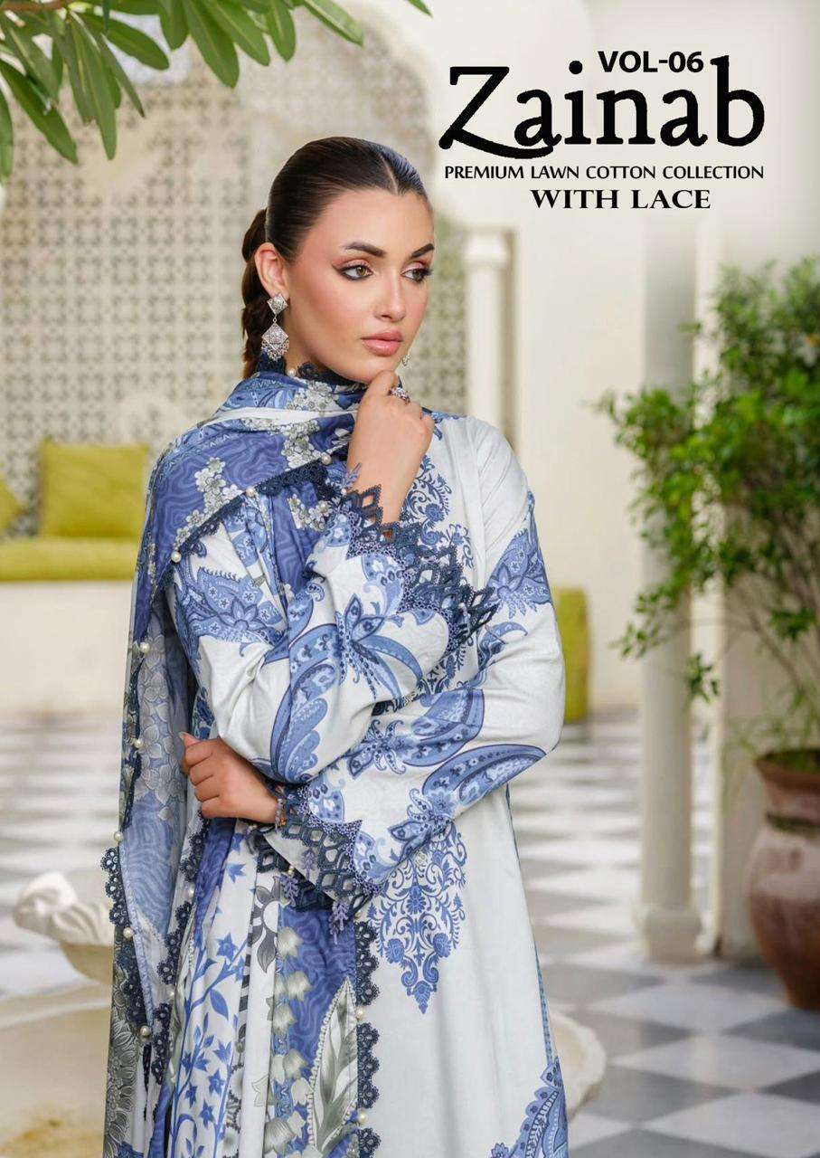 MISSWORLD CHOICE ZAINAB VOL 6 LAWN COTTON DIGITAL KARACHI PRINTS SUIT
