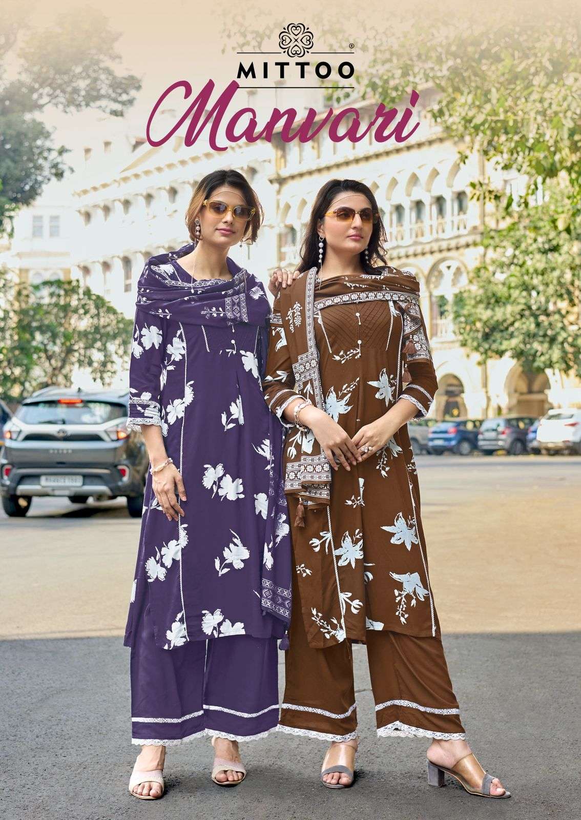 MITTOO MANVARI RAYON FANCY WORKS LADIES 3 PIECE SET COLLECTION 