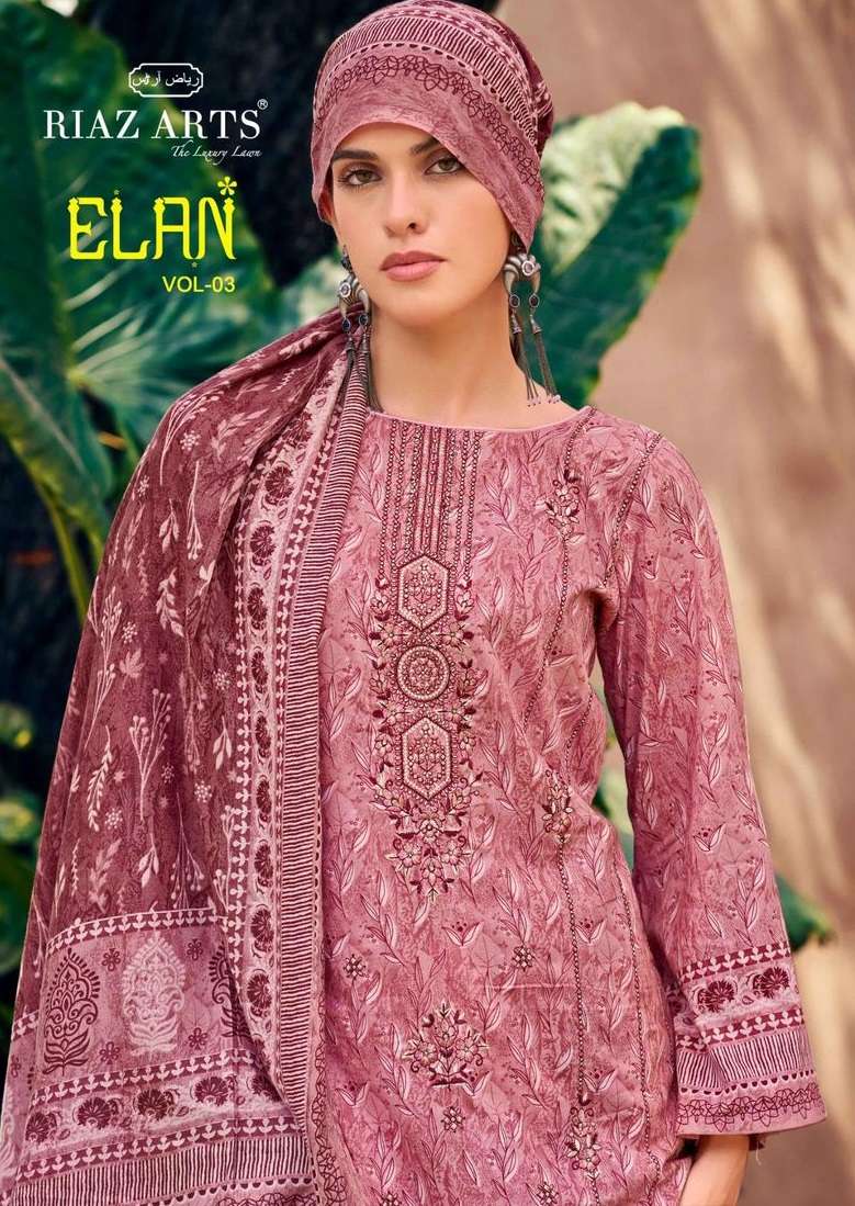 MUMTAZ ARTS ELAN SPECIAL VOL 3 LAWN COTTON DIGITAL PRINT WITH FANCY WORK SUIT