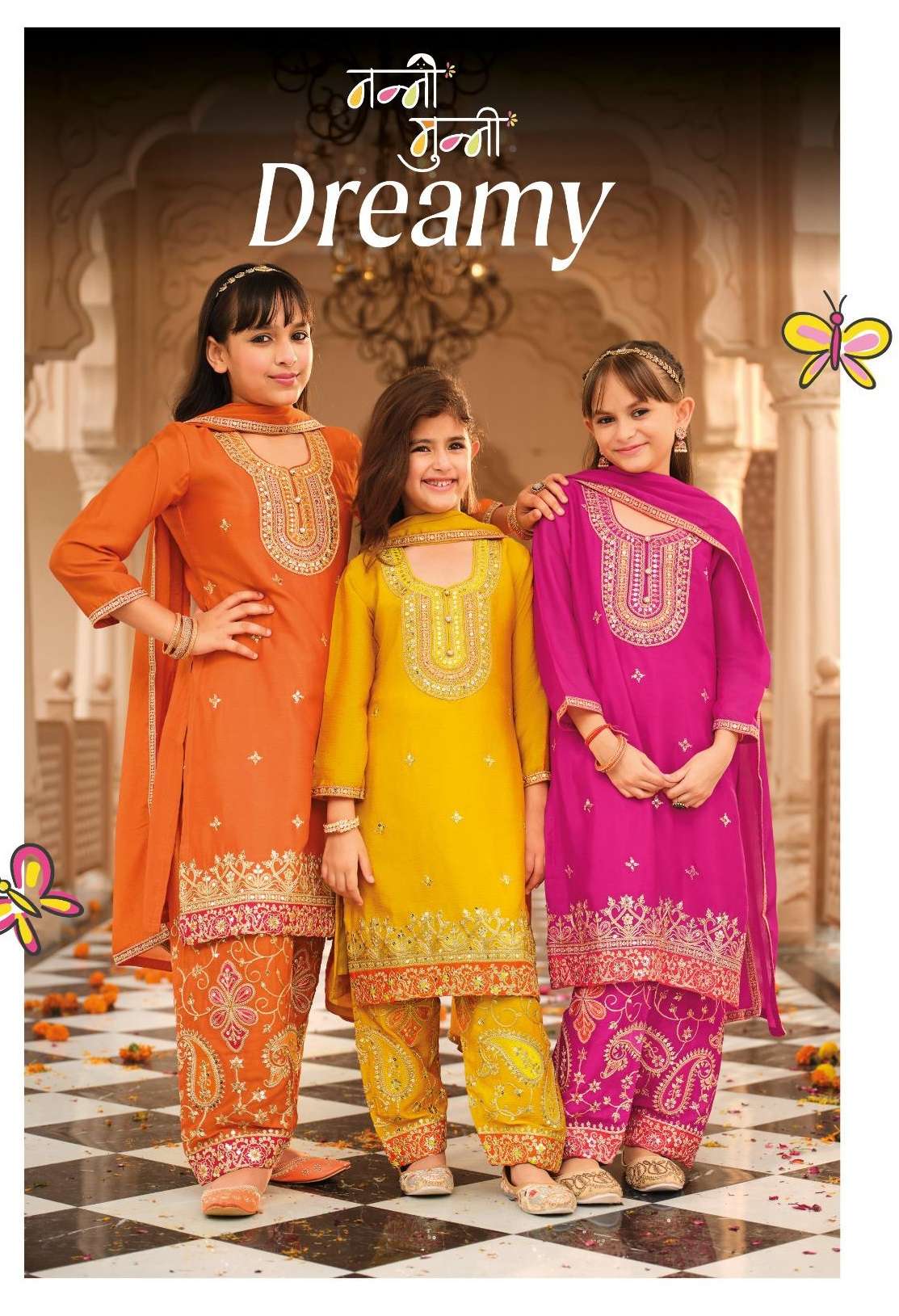 NANNI MUNNI DREAMY HEAVY EMBROIDERY DESIGNER WORK FESTIVE WEAR KIDS SUIT