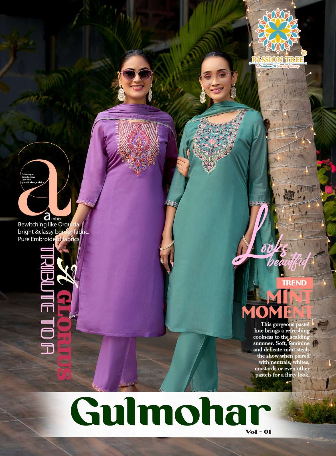 PASSION TREE GULMOHAR VOL 1 STRAIGHT TOP WITH PANT & DUPATTA SET