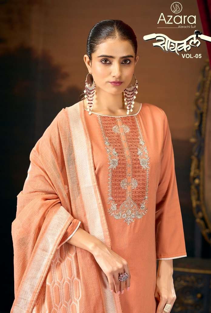RADHIKA FASHION AZARA CYCLE VOL 6 JAM COTTON FANCY EMBROIDERY WORK SUIT