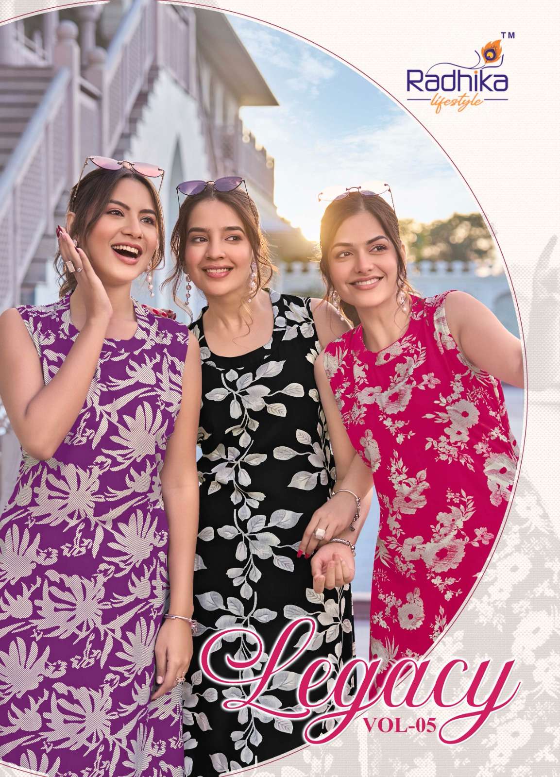 RADHIKA LIFESTYLE LEGACY VOL 5 RAYON PRINTED FANCY LADIES KURTI WITH BOTTOM PAIR 