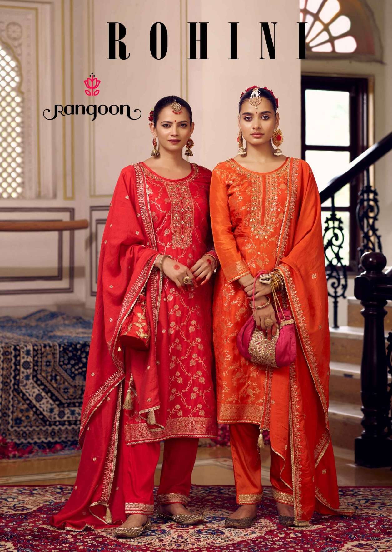 RANGOON ROHINI JACQUARD DESIGNER WORK READY MADE LADIES SUIT