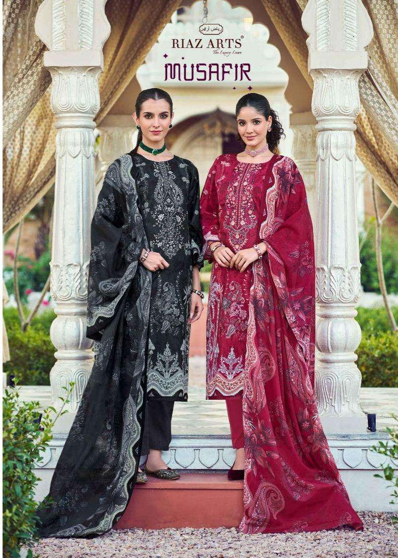 RIAZ ARTS MUSAFIR VOL 21 LAWN COTTON DIGITAL PRINTS WITH FANCY WORK SUIT