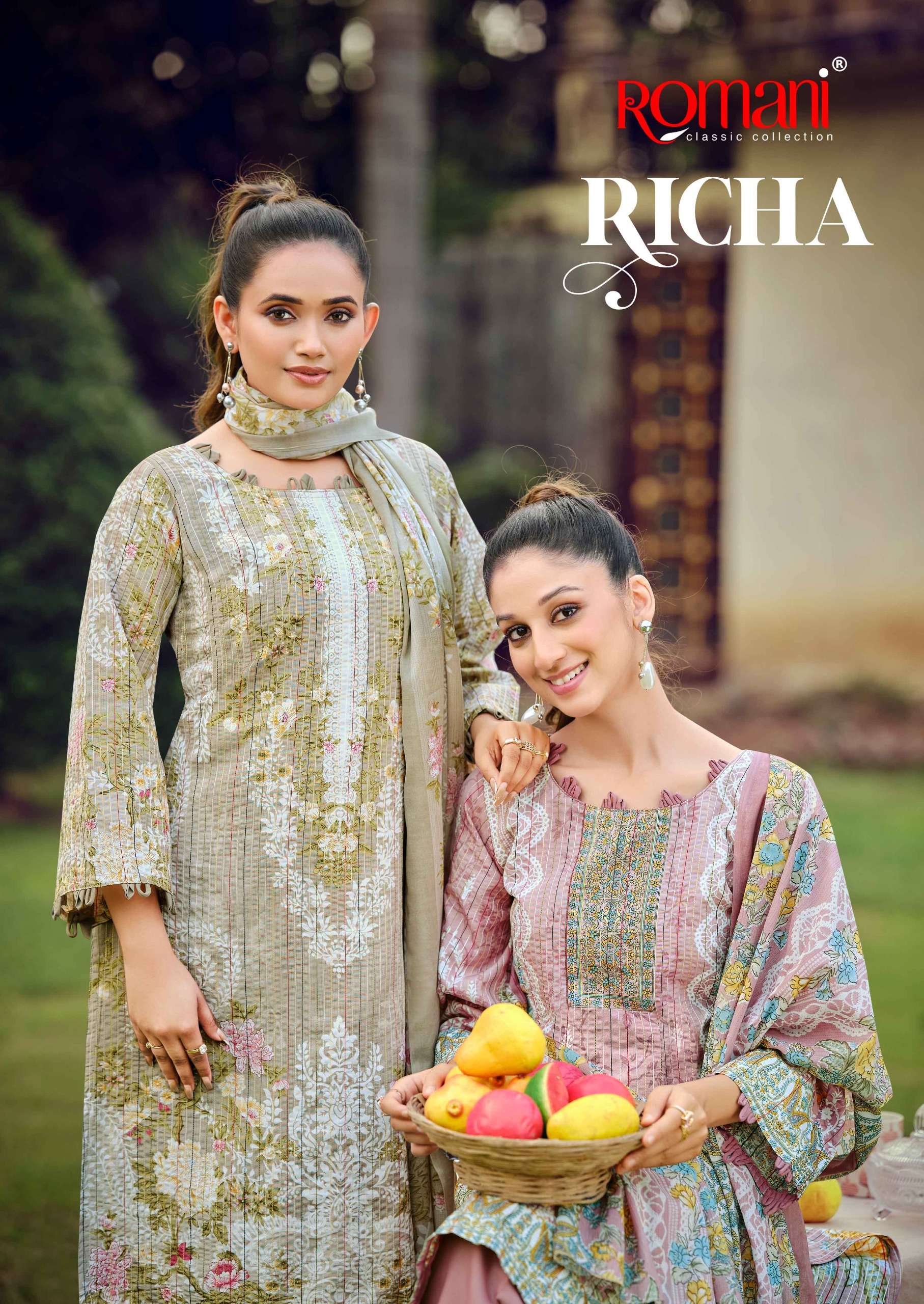 ROMANI RICHA COTTON DIGITAL PRINTS WITH FANCY WORK SUIT