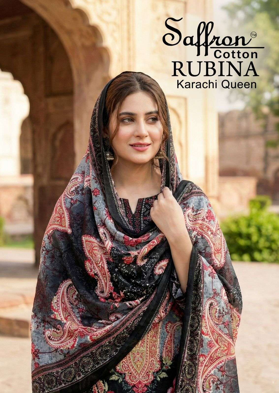 SAFFRON COTTON RUBINA KARACHI QUEEN COTTON DIGITAL PRINTS SALWAR SUIT