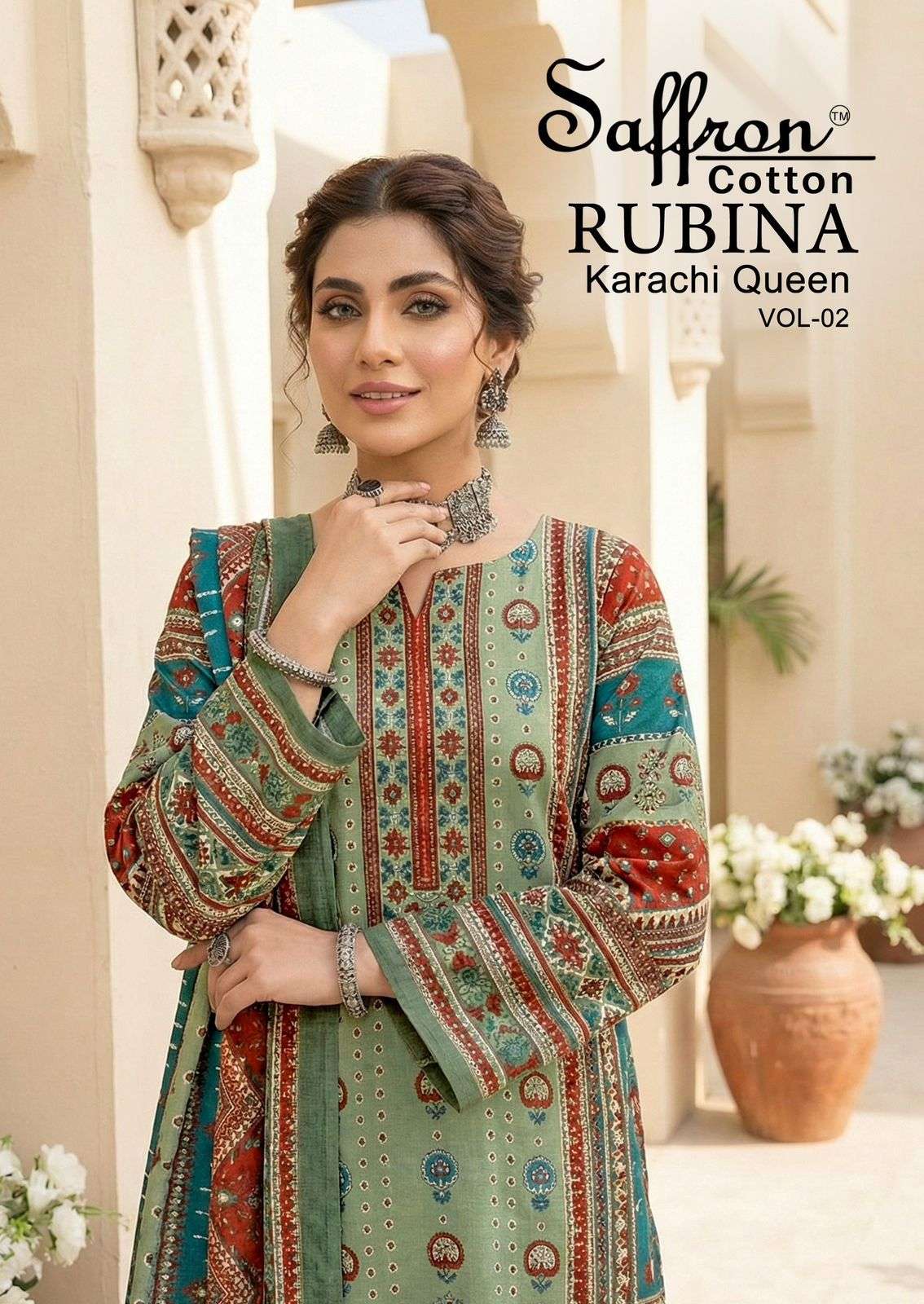 SAFFRON COTTON RUBINA KARACHI QUEEN VOL 2 COTTON DIGITAL PRINTS SALWAR SUIT