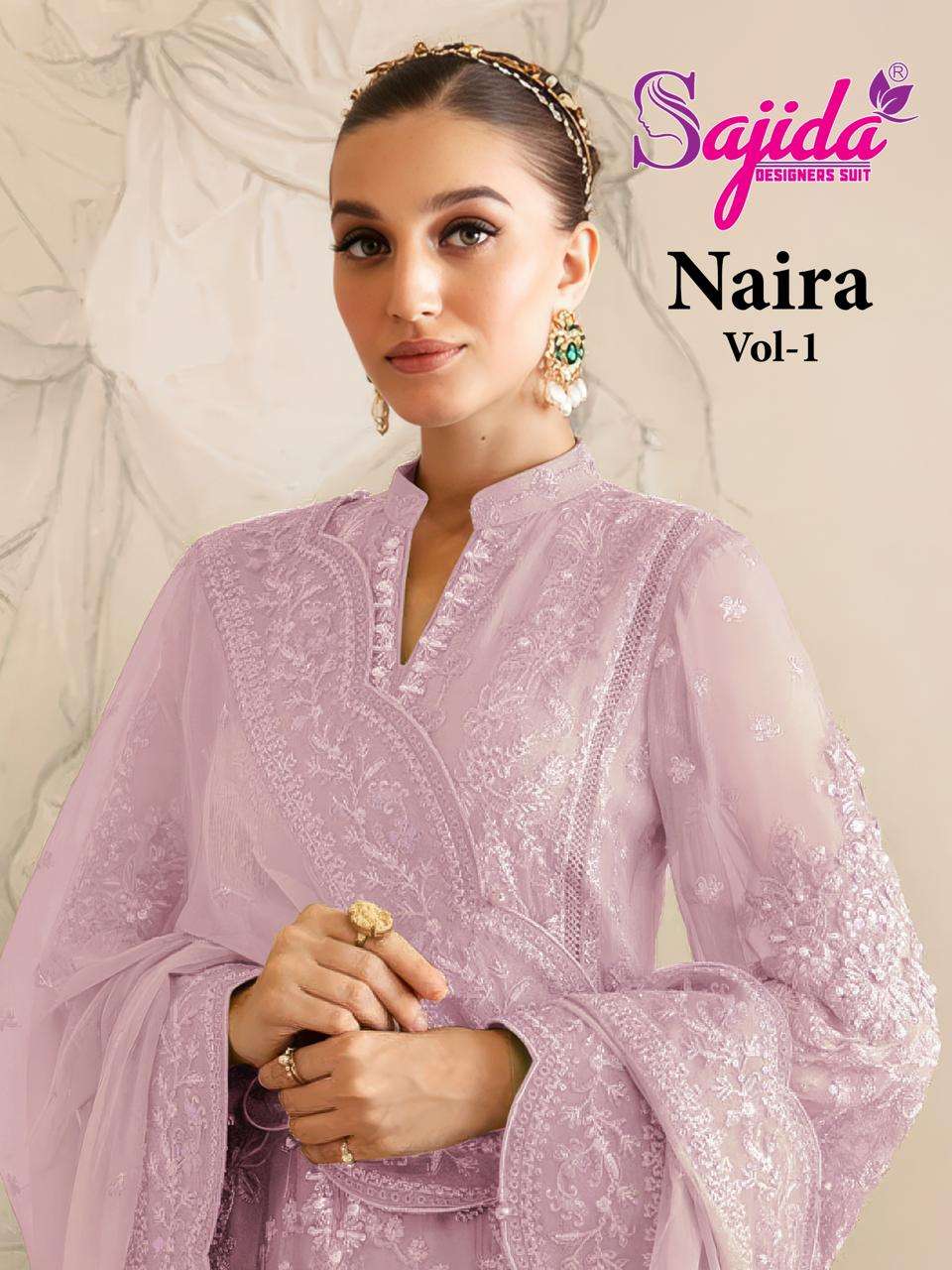 SAJIDA DESIGNER NAIRA VOL 1 GEORGETTE WITH HEAVY EMBROIDERED DESIGNER SUIT
