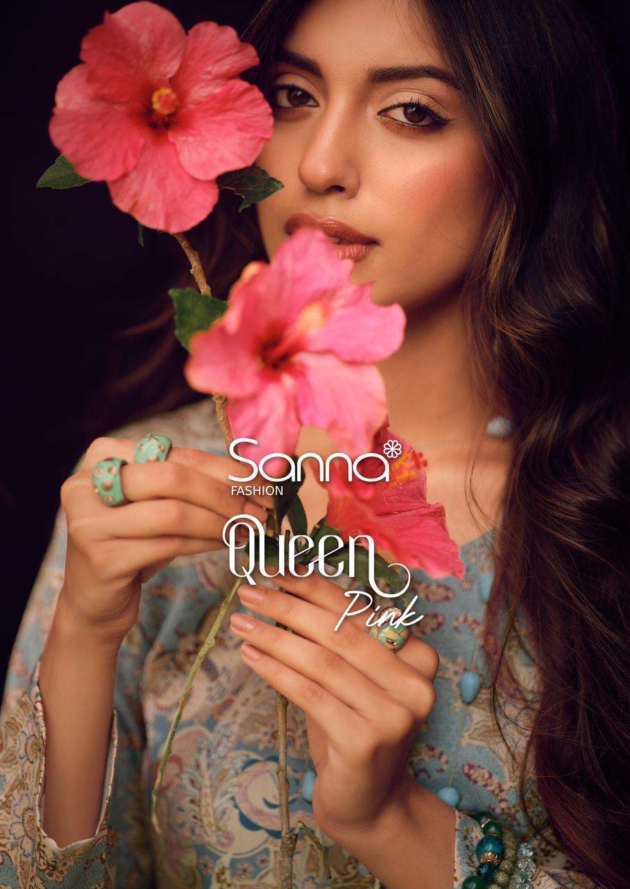 SANNA FASHION QUEEN PINK JAM COTTON DIGITAL PRINTS WITH EMBROIDERY WORK SUIT