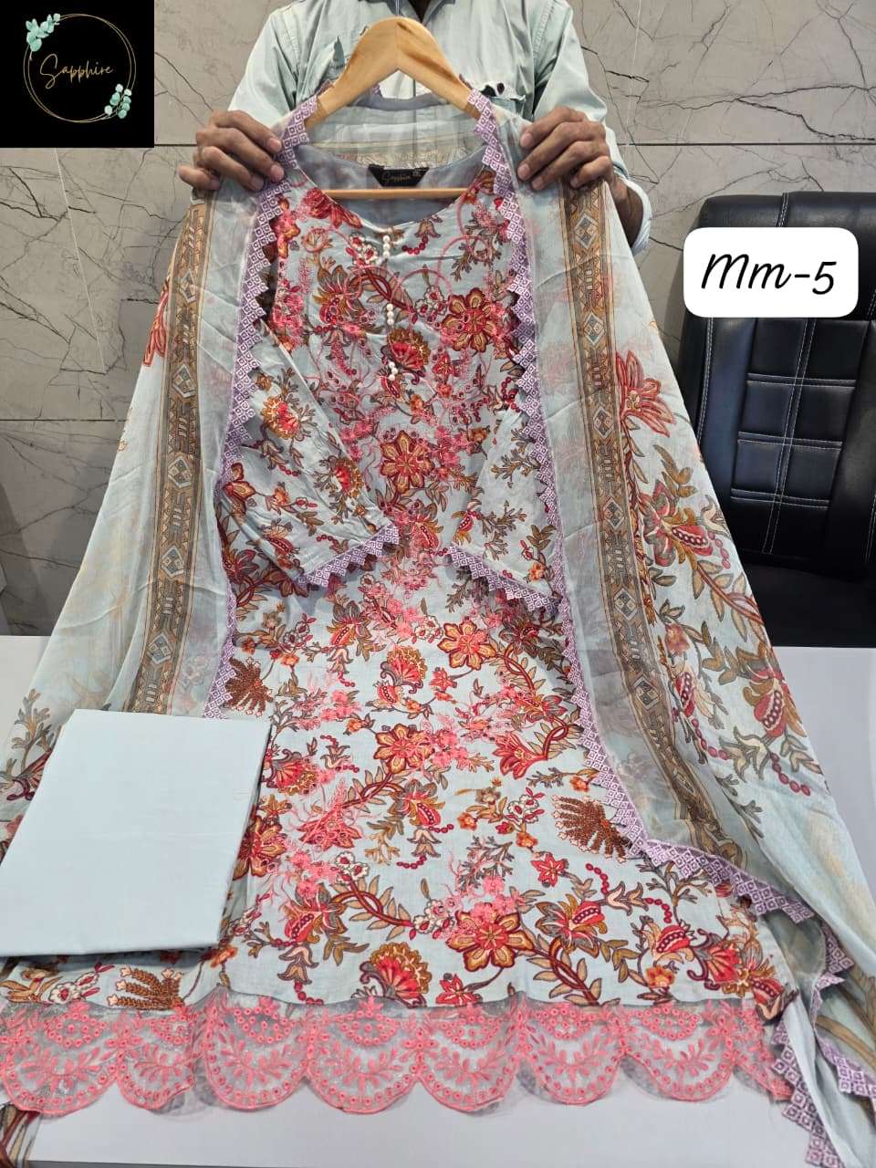 SAPPHIRE JAZMIN MAUSAMMURRY VOL 5 COTTON EMBROIDERY DESIGNER READY MADE PAKISTANI SUIT