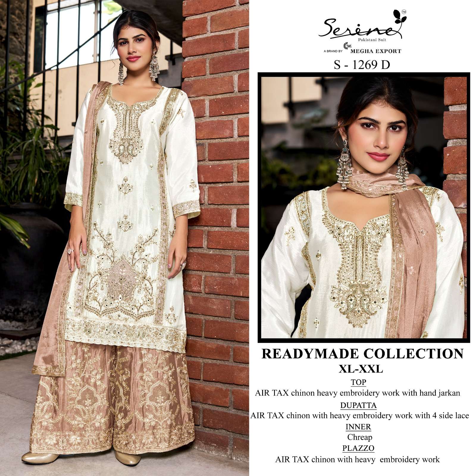 SERINE S 1269 HEAVY EMBROIDERED DESIGNER READY MADE PAKISTANI SUIT