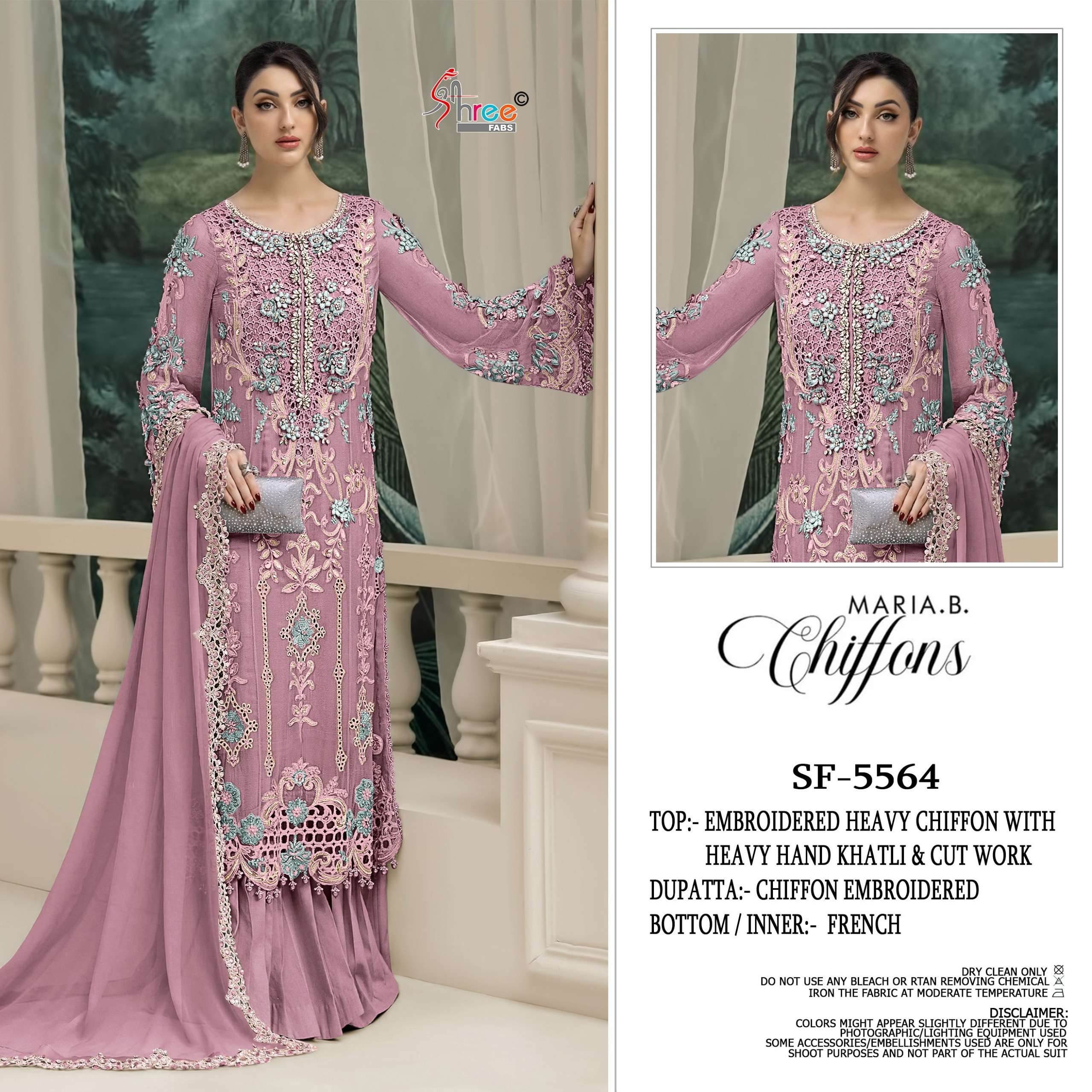 SHREE FABS D NO 5564 CHIFFON HEAVY EMBROIDERED DESIGNER PAKISTANI SUIT