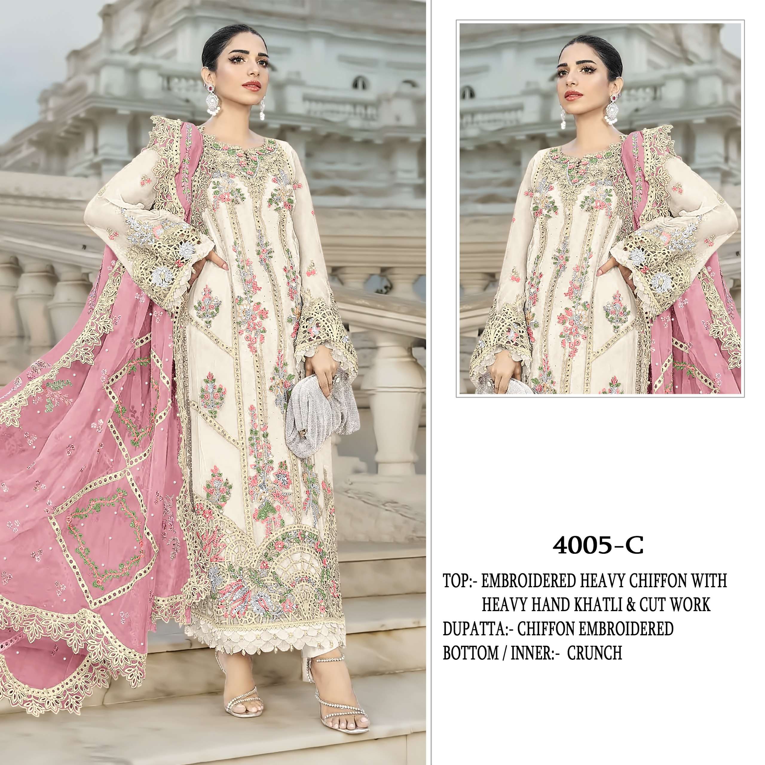 SHREE FABS SF 4005 CHIFFON HEAVY EMBROIDERED DESIGNER PAKISTANI SUIT