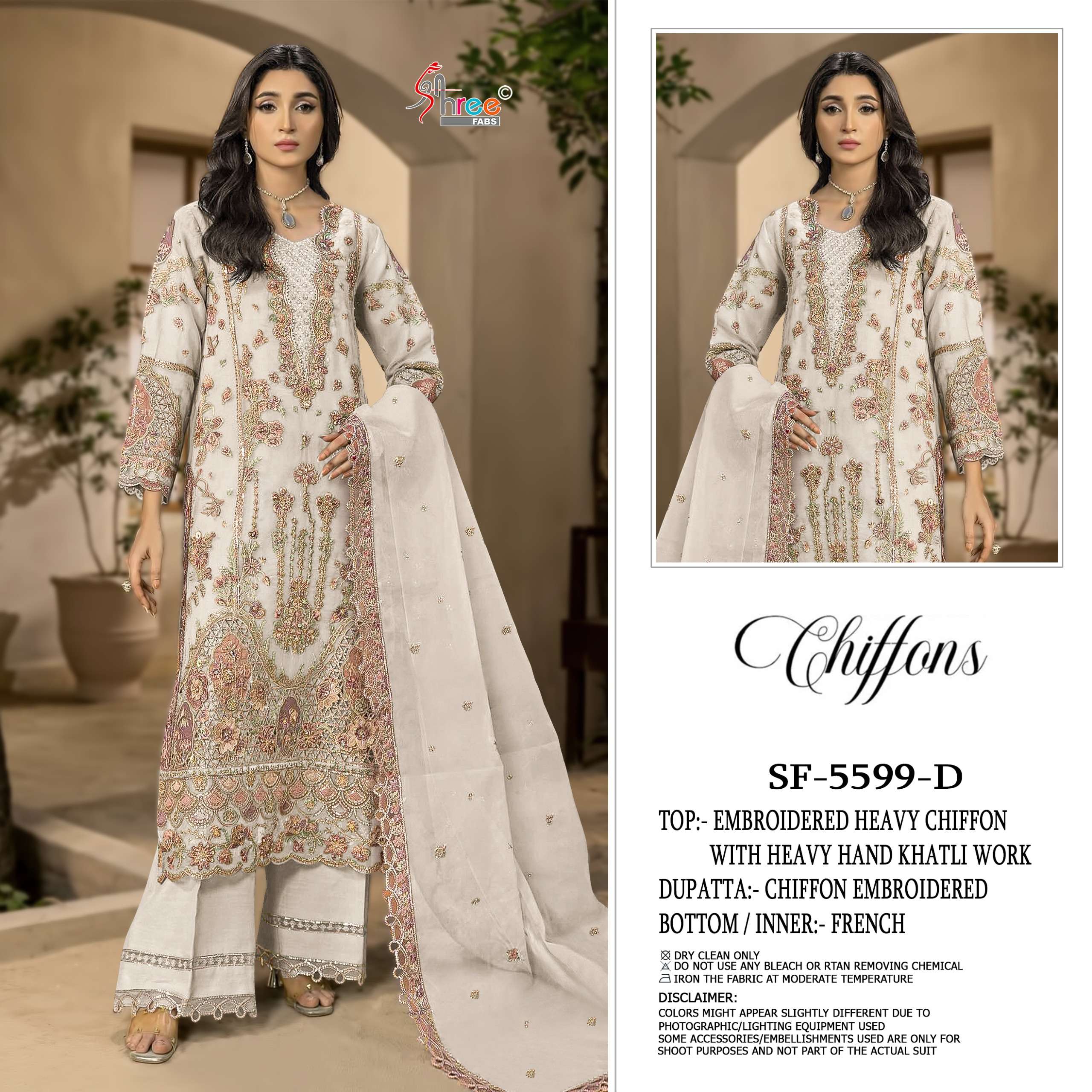 SHREE FABS SF 5599 CHIFFON HEAVY EMBROIDERED DESIGNER PAKISTANI SUIT