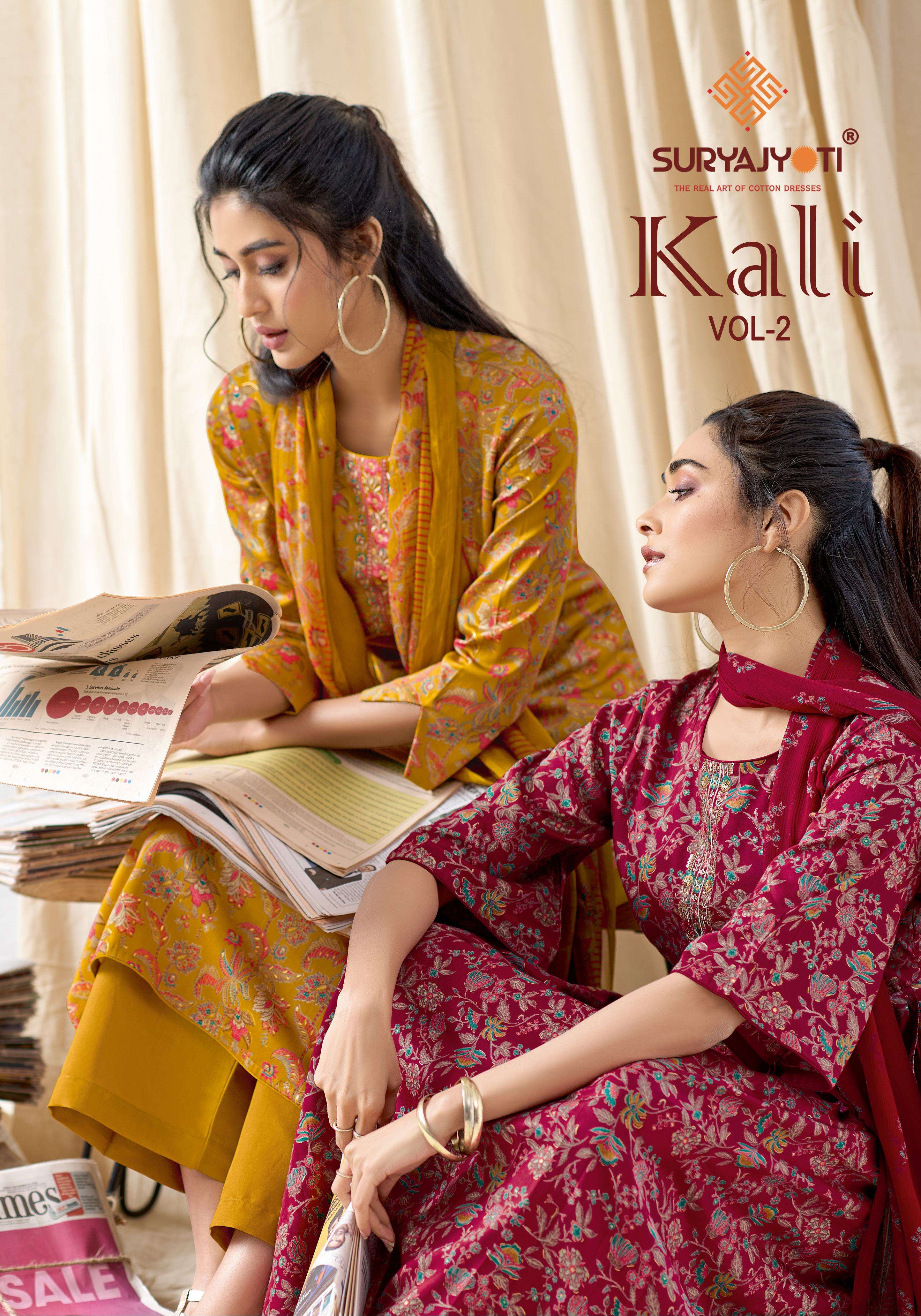  SURYAJYOTI KALI VOL VOL 2 JAM SATIN PRINT WITH EMBROIDERY WORK SUIT