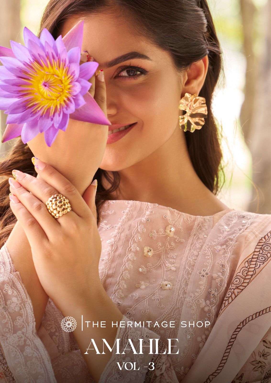 THE HERMITAGE SHOP AMAHLE VOL 3 LAWN COTTON DIGITAL PRINT WITH FANCY EMBROIDERY WORK SUIT