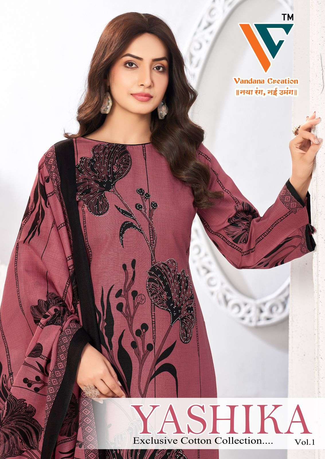 VANDANA CREATION YASHIKA VOL 1 COTTON PRINT WITH FANCY SWAROVSKI WORK SUIT