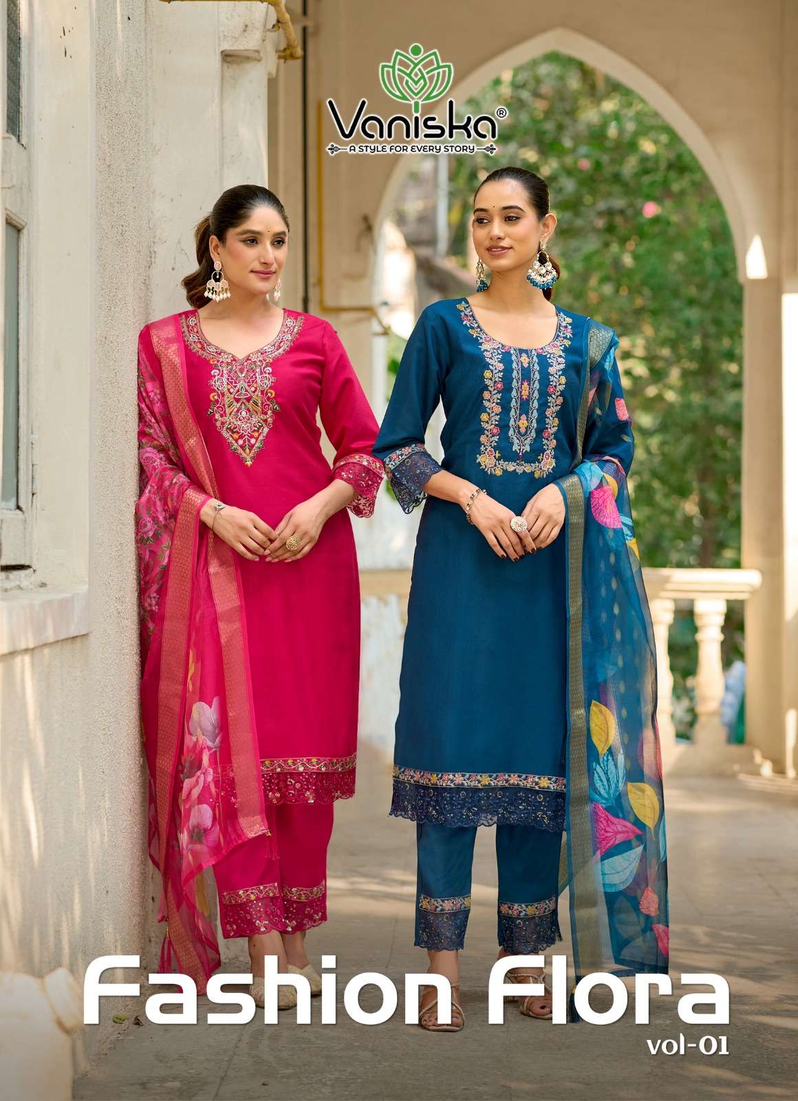 VANISKA ️FASHION FLORA VOL 1 STRAIGHT STYLE  KURTI WITH PANT &  DUPATTA SET 