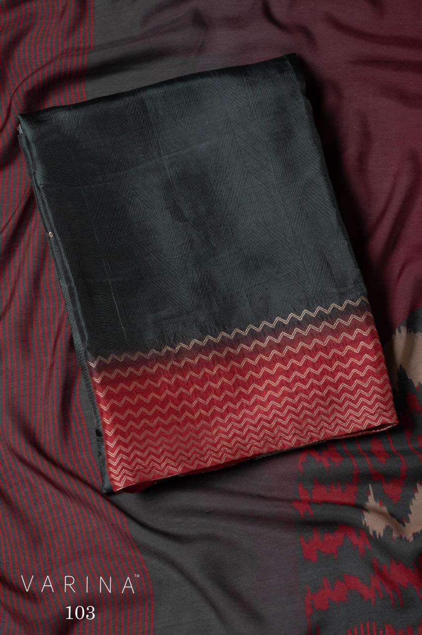 VARINA FAB D NO 103 SILK JACQUARD DIGITAL PRINT DESIGNER WORK SUIT