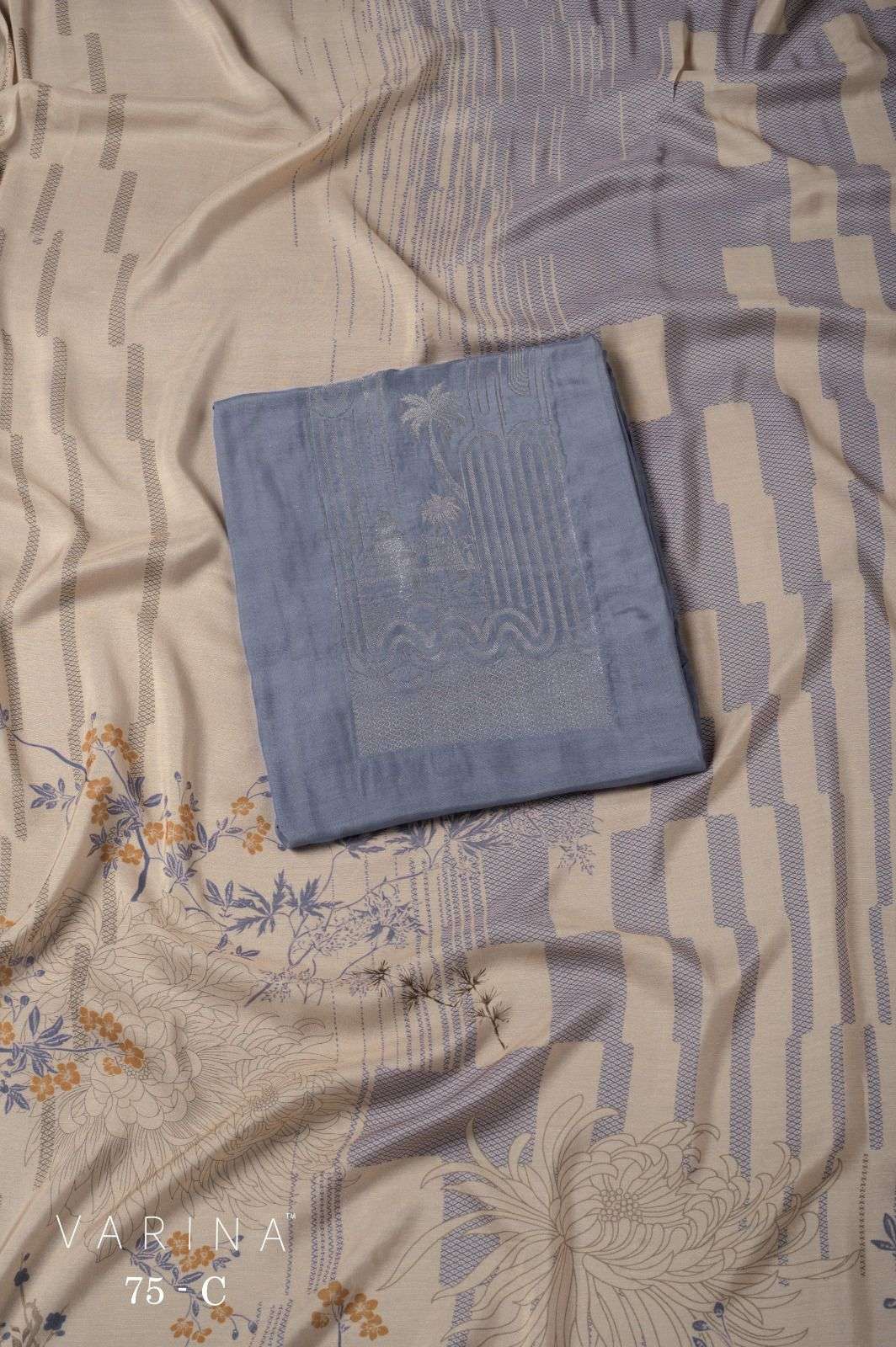 VARINA FAB D NO 30 MUSLIN JACQUARD DESIGNER WORK LADIES SUIT