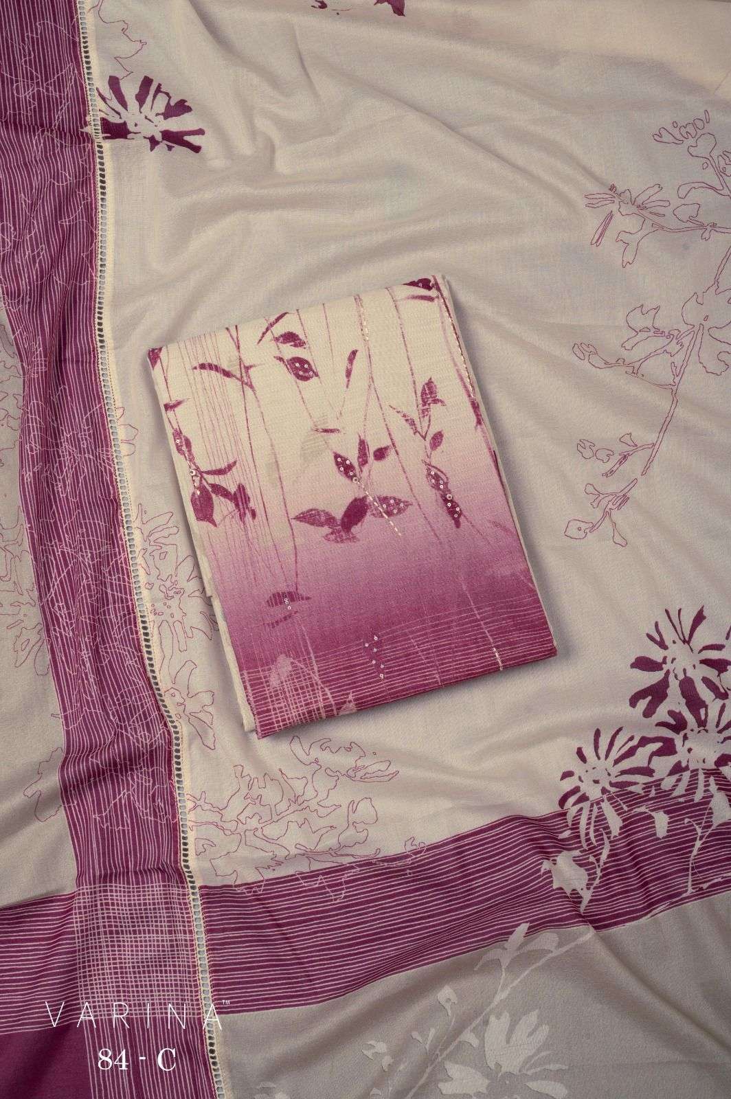 VARINA FAB D NO 84 COTTON DIGITAL PRINT WITH HAND WORK DESIGNER SUIT