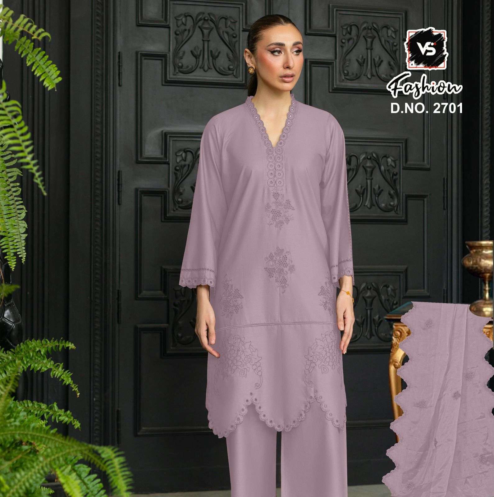 VS FASHION D NO  2701 COTTON DESIGNER WORK PAKISTANI STYLE LADIES SUIT