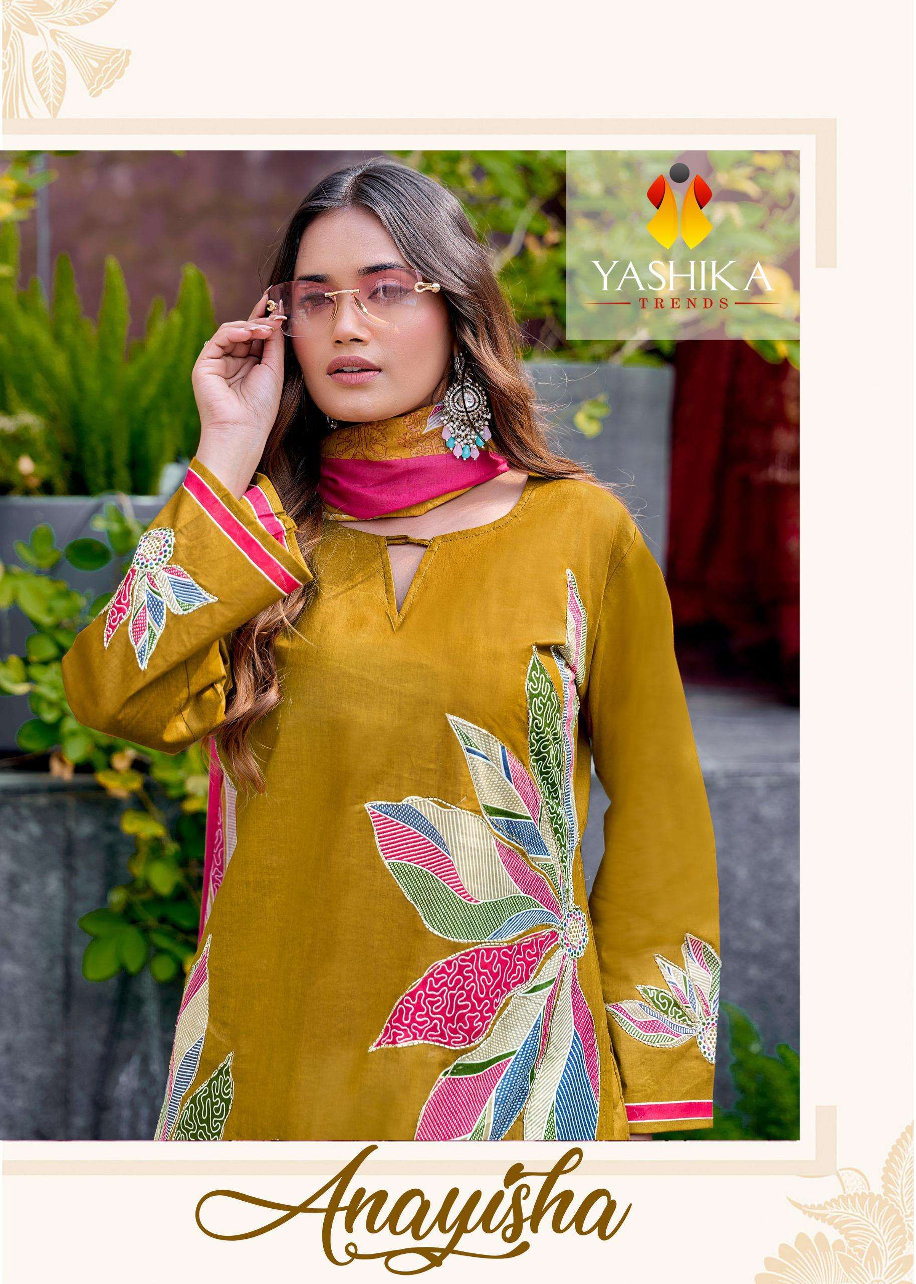 YASHIKA TRENDS ANAYISHA COTTON DIGITAL PRINT WITH FANCY WORK SUIT