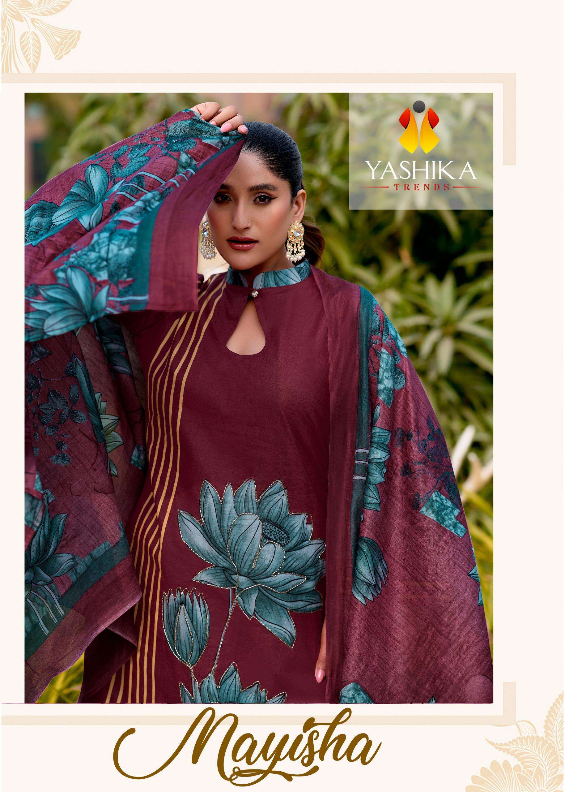 YASHIKA TRENDS MAYISHA  COTTON DIGITAL PRINTS WITH FANCY WORK SUITS 