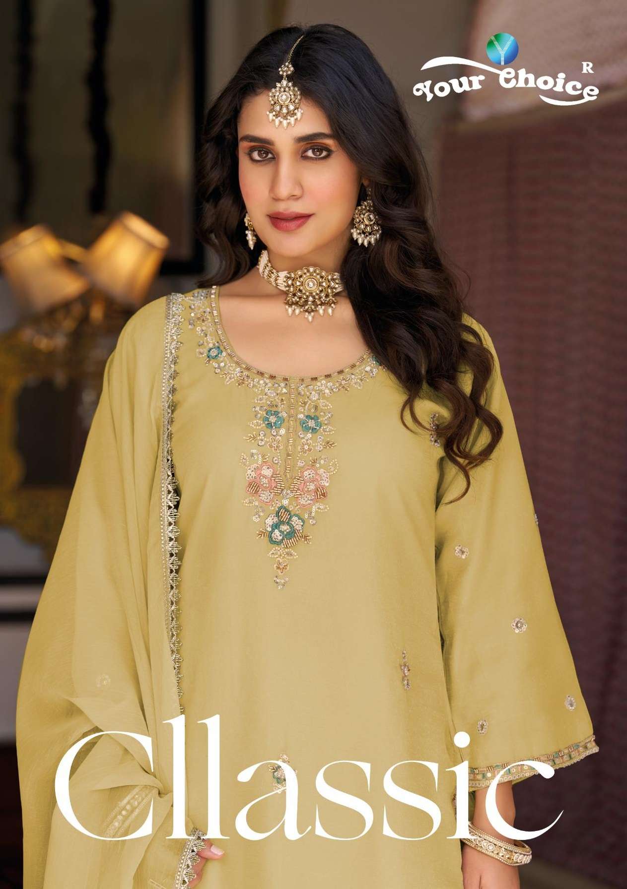 YOUR CHOICE CLASSIC SILK HEAVY EMBROIDERD DESIGNER PARTY WEAR LADIES SUIT