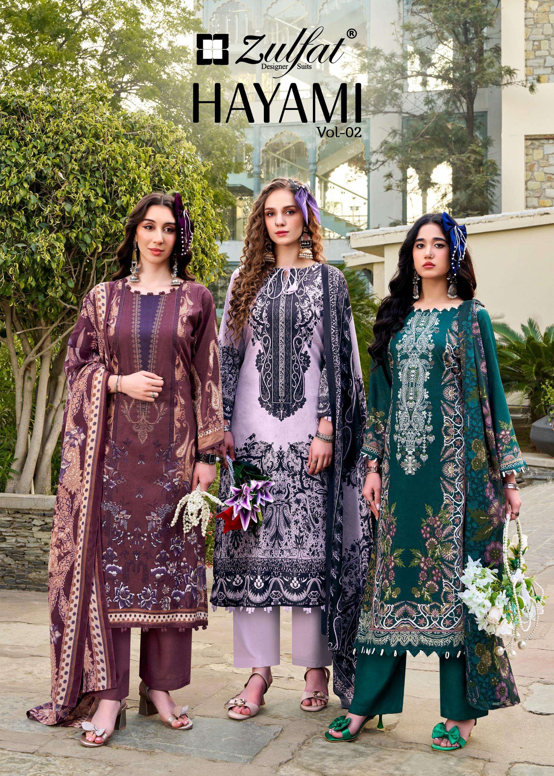 ZULFAT DESIGNER SUITS HAYAMI VOL 2 COTTON PRINT LADIES SUIT