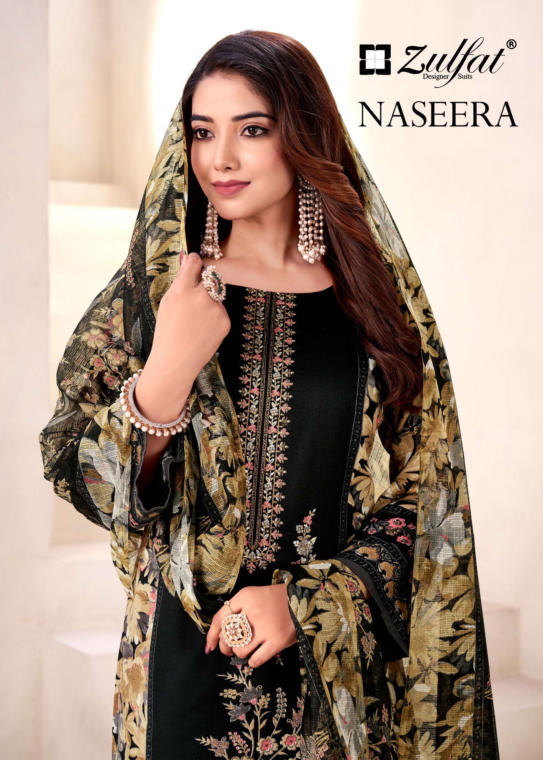 ZULFAT DESIGNER SUITS NASEERA JAM COTTON PRINT WITH FANCY EMBROIDERY WORK SUIT