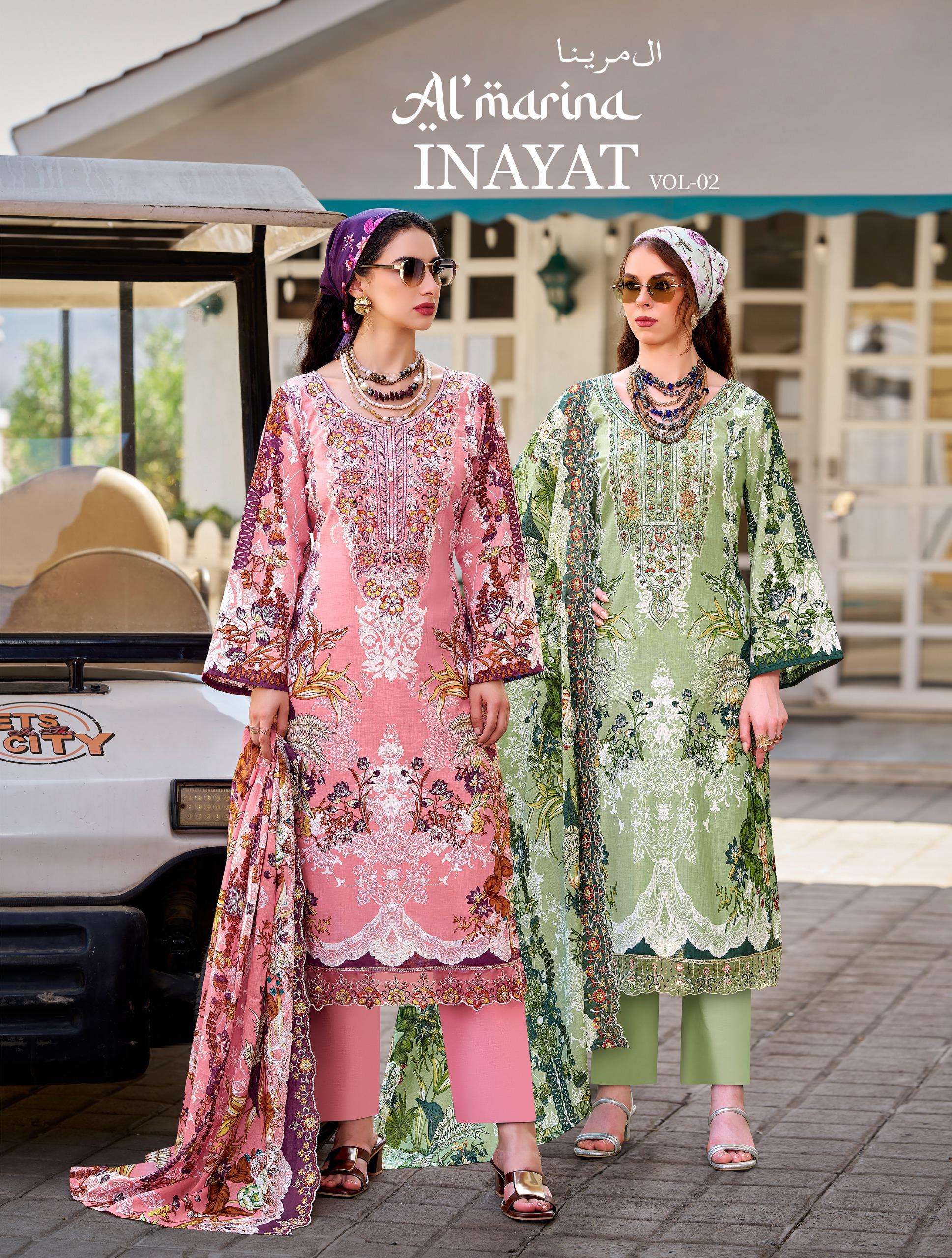 ALMARINA INAYAT VOL 2 COTTON DIGITAL PRINT WITH FANCY EMBROIDERY WORK SUIT