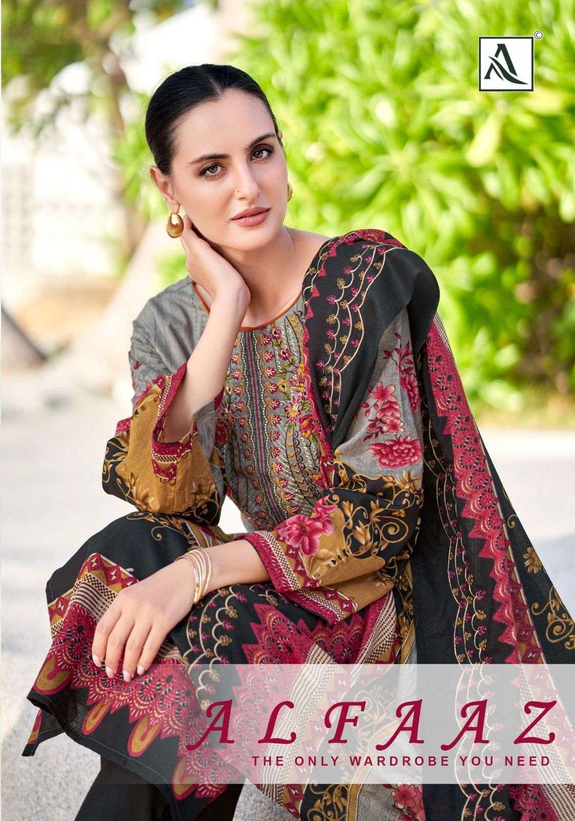 ALOK SUITS ALFAAZ COTTON DIGITAL PAKISTANI STYLE PRINT WITH FANCY WORK SUIT