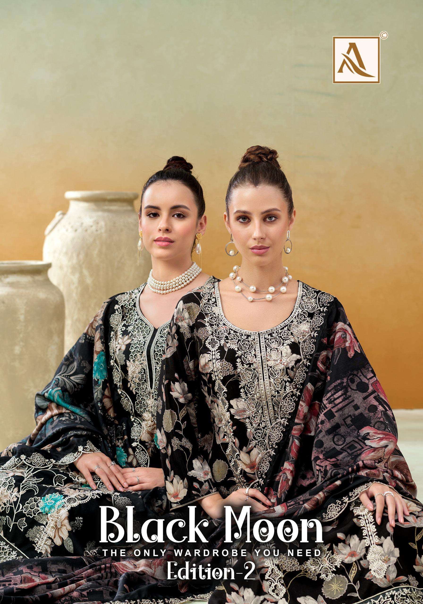 ALOK SUITS BLACK MOON VOL 2 VISCOSE PRINT WITH FANCY EMBROIDERY WORK SUIT