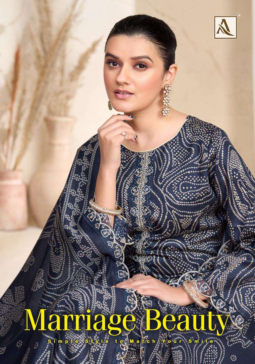ALOK SUITS MARRIAGE BEAUTY JAM COTTON PRINT WITH FANCY EMBROIDERY WORK SUIT