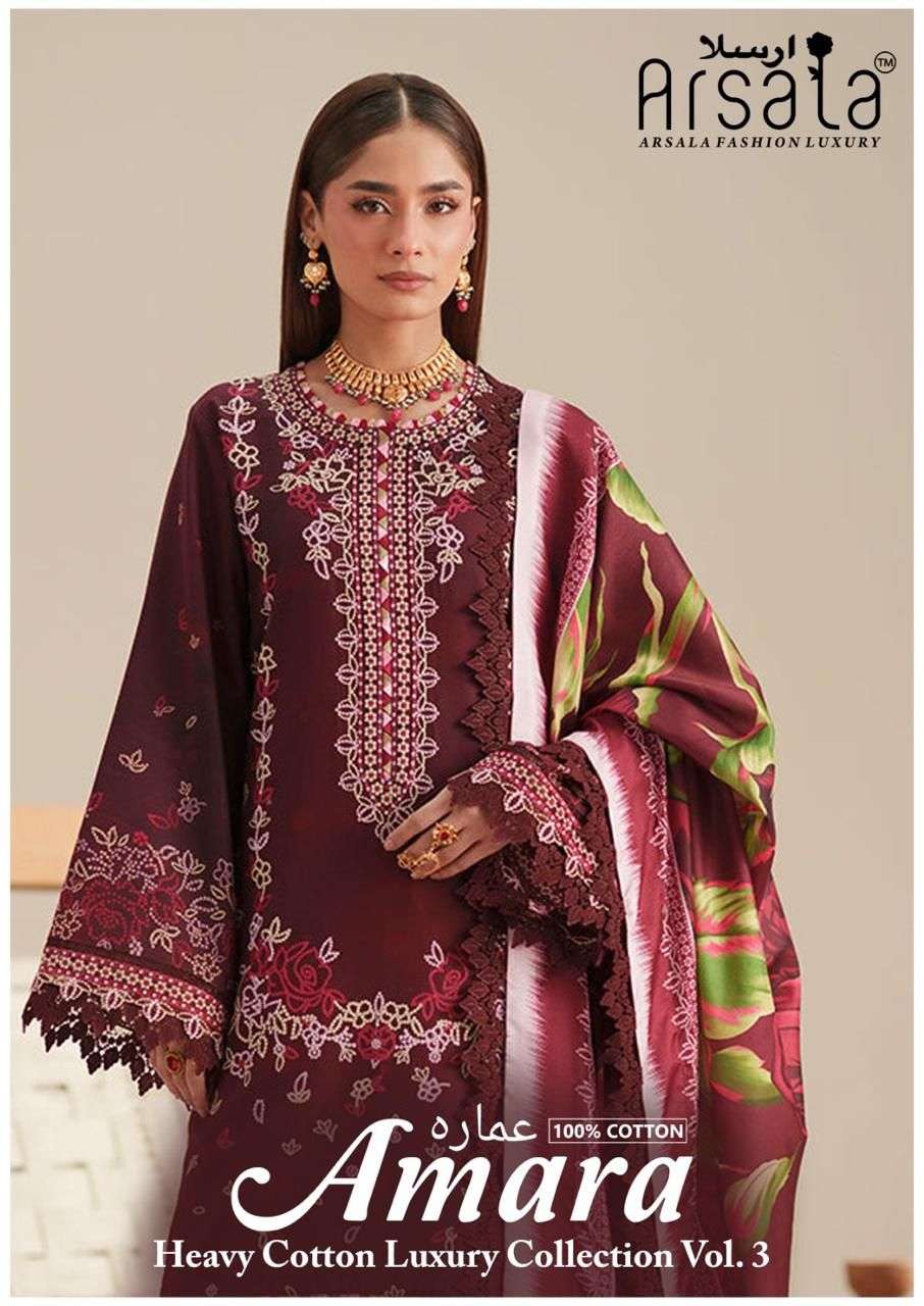 ARSALA FASHION LUXURY AMARA HEAVY COTTON LUXURY COLLECTION VOL 3 NEW DESIGNS 