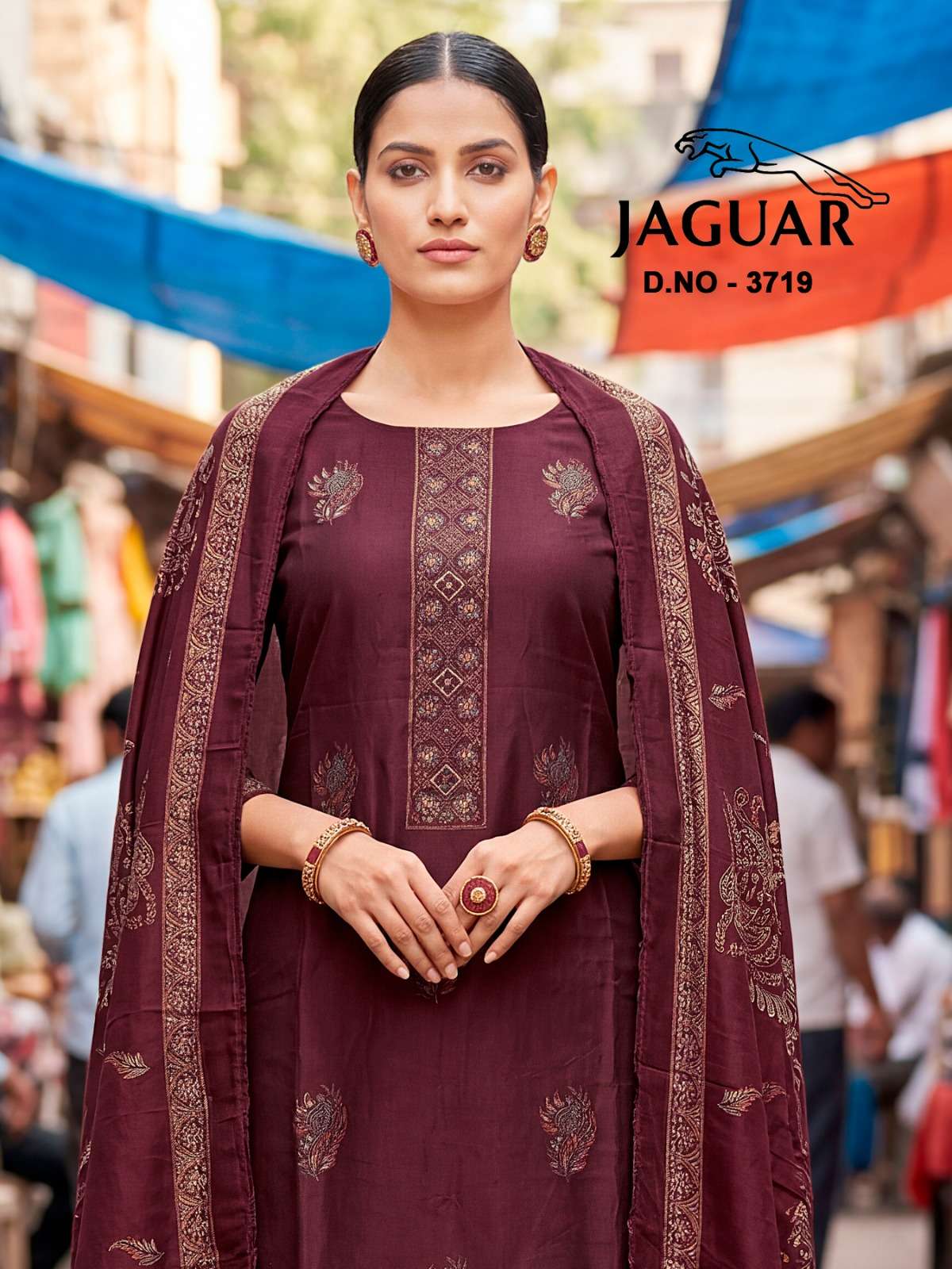 BIPSON PRINTS JAGUAR 3719 SILK DESIGNER WORK LADIES SUIT