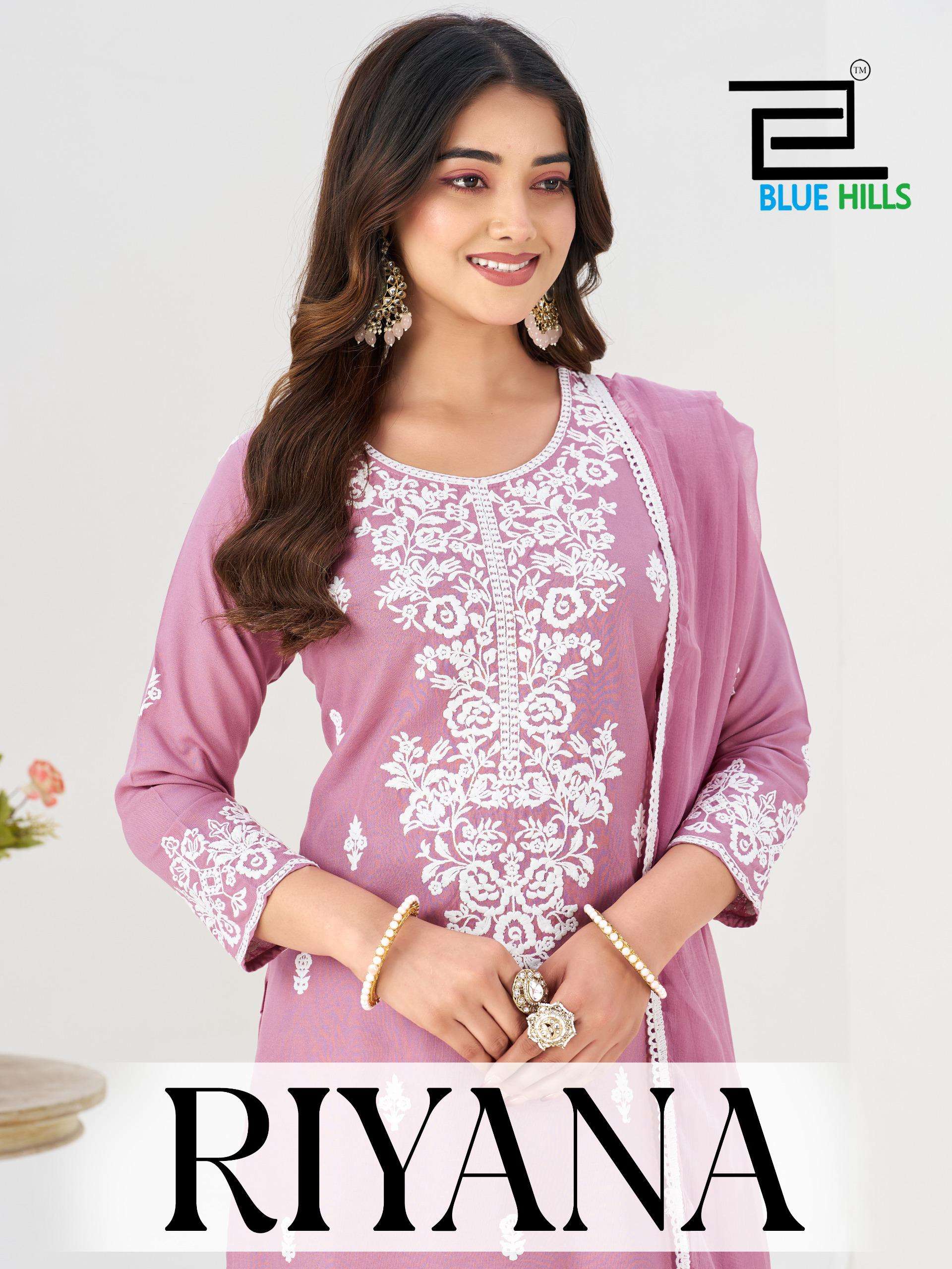 BLUE HILLS RIYANA RAYON FANCY WORKS LADIES 3PCS SET COLLECTION 