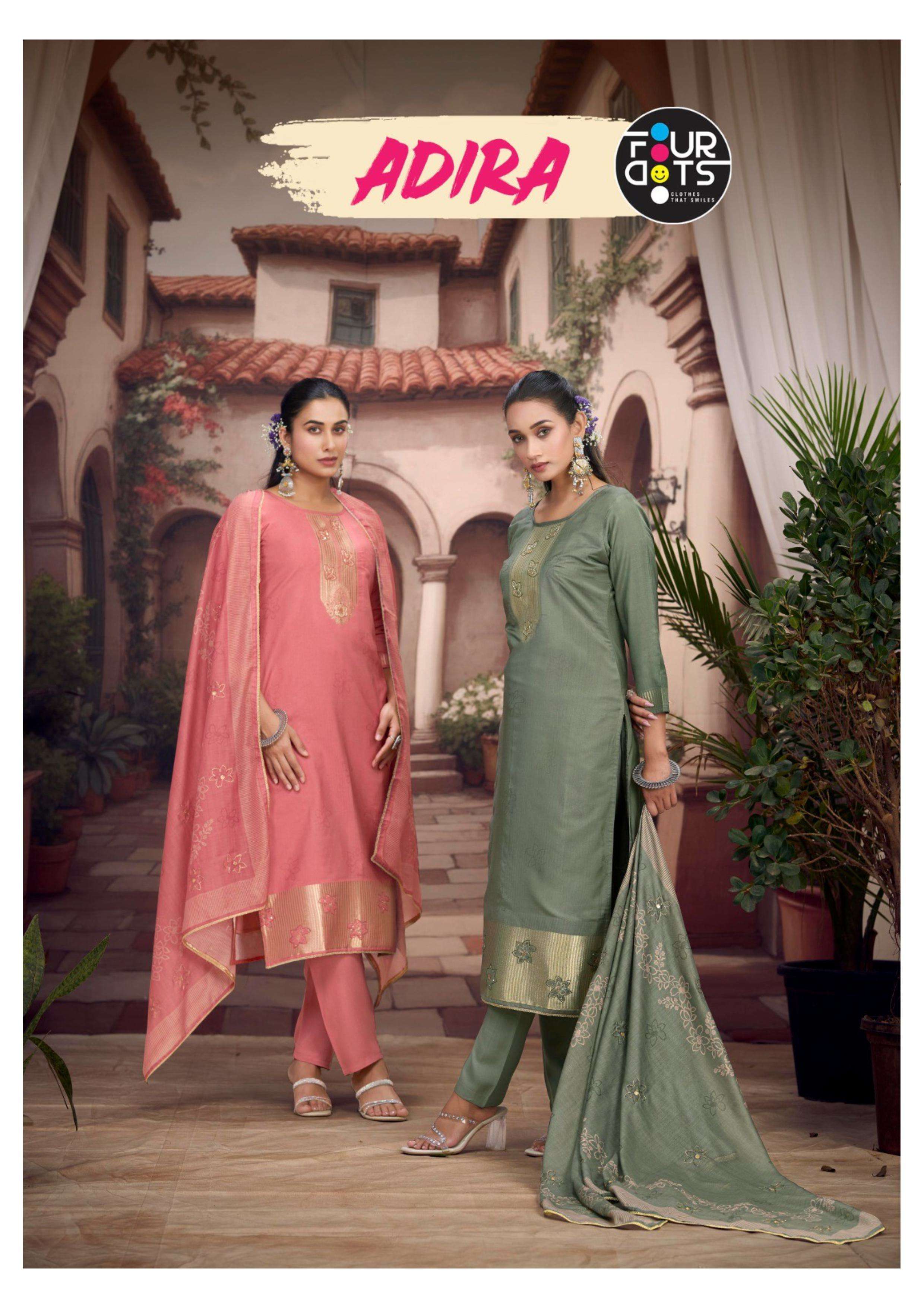 FOURDOTS ADIRA MUSLIN JACQUARD DESIGNER WORK LADIES SUIT