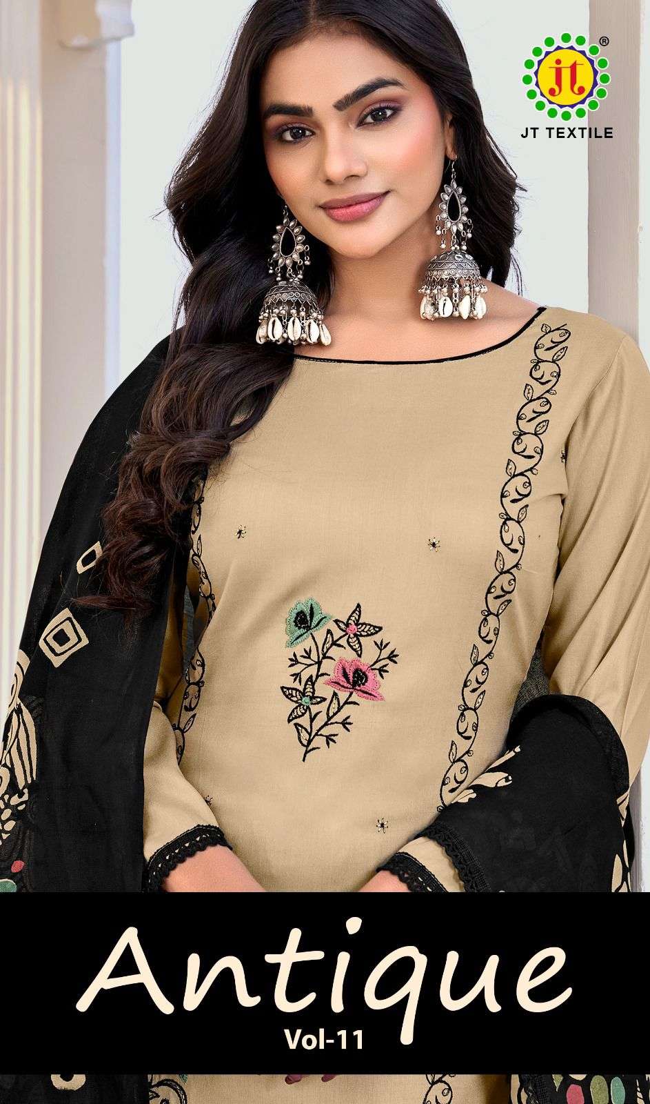 JT ANTIQUE VOL 11 RAYON FANCY SEQUENCE EMBROIDERY WORKS SUIT