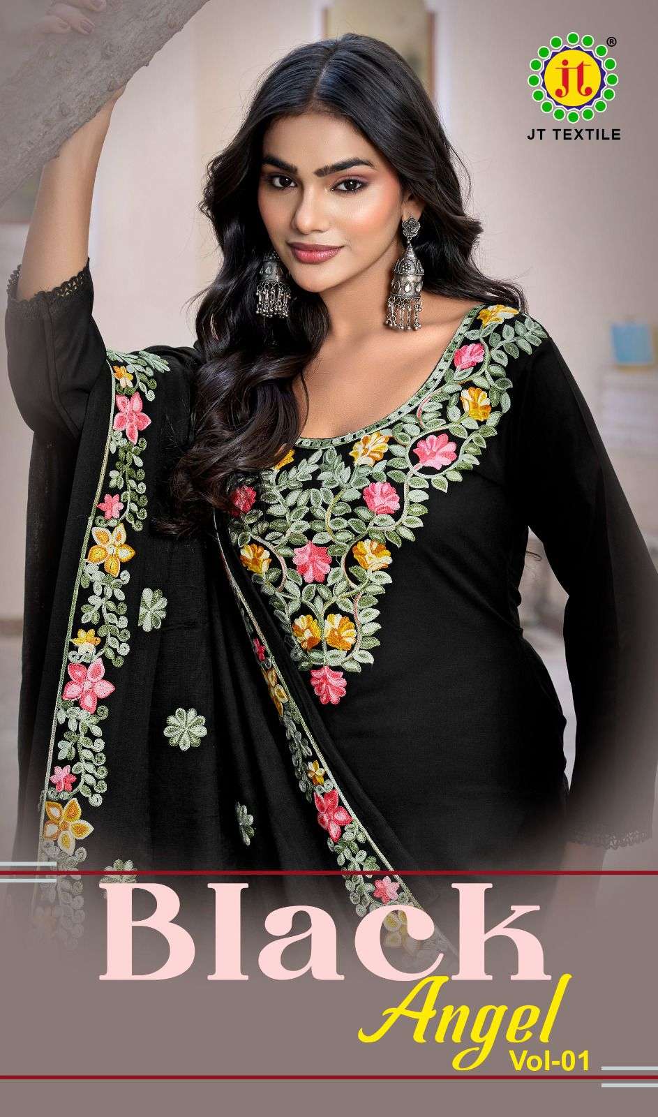 JT BLACK ANGEL VOL 1 RAYON FANCY WORKS LADIES SALWAR SUIT