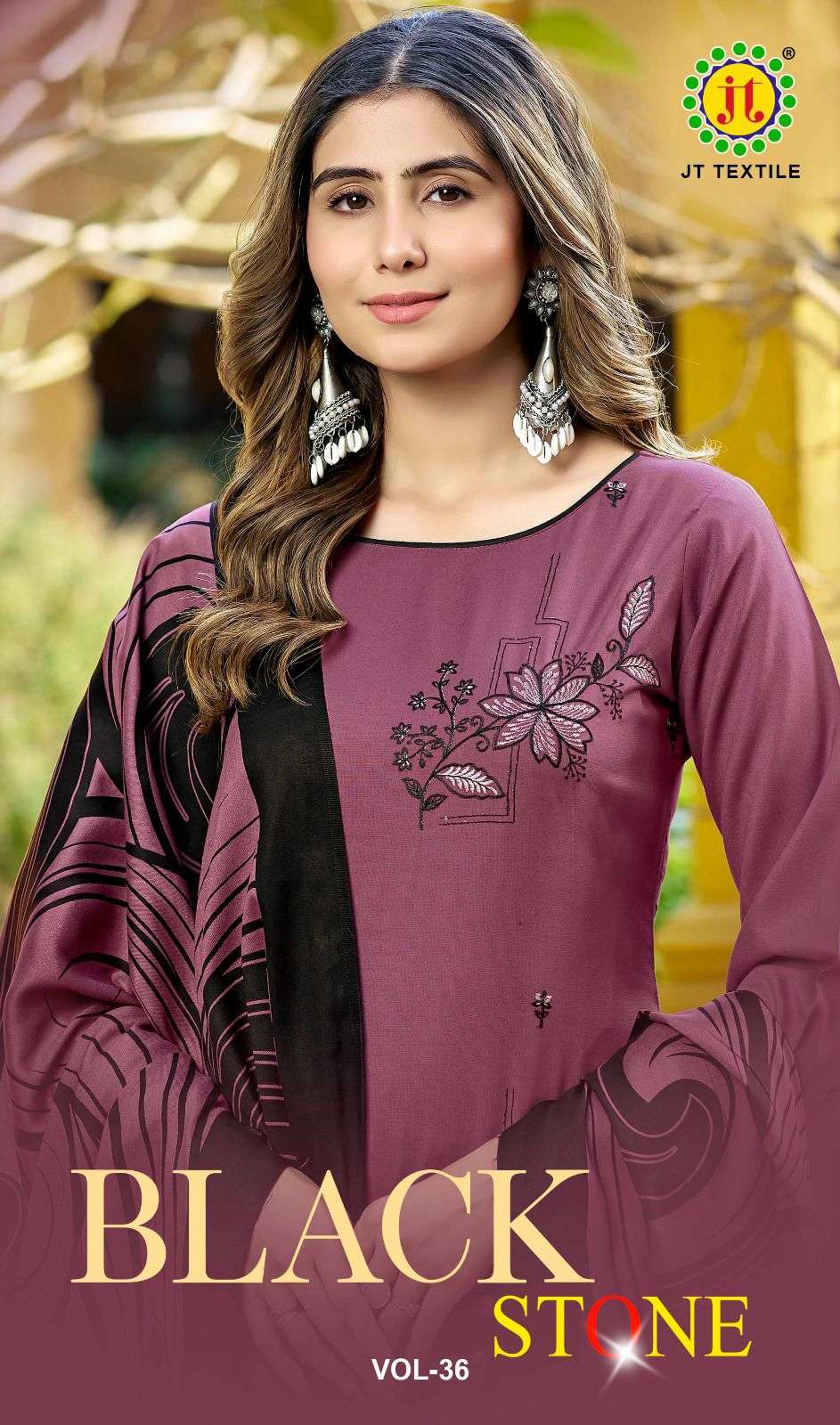 JT BLACK STONE VOL 36 RAYON FANCY SEQUENCE WORKS LADIES SALWAR SUIT