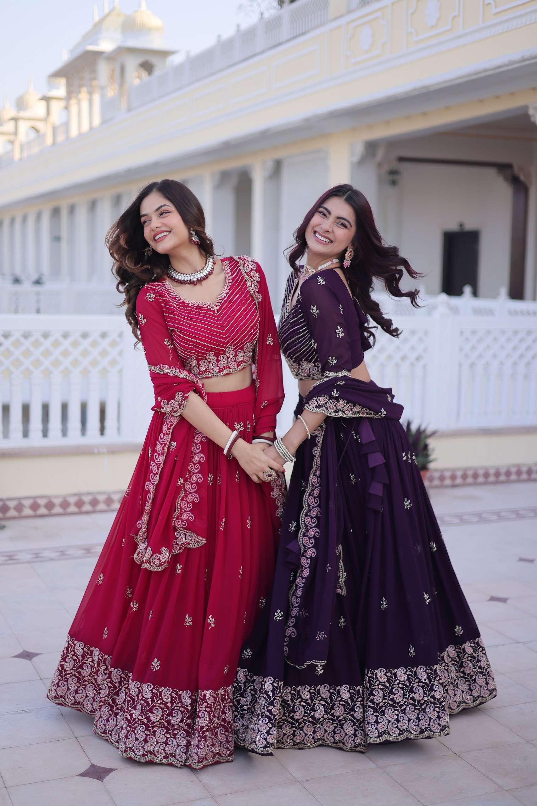 KA 5064 GEORGETTE EMBROIDERY DESIGNER FESTIVE WEAR LEHENGA CHOLI COLLECTIONS 